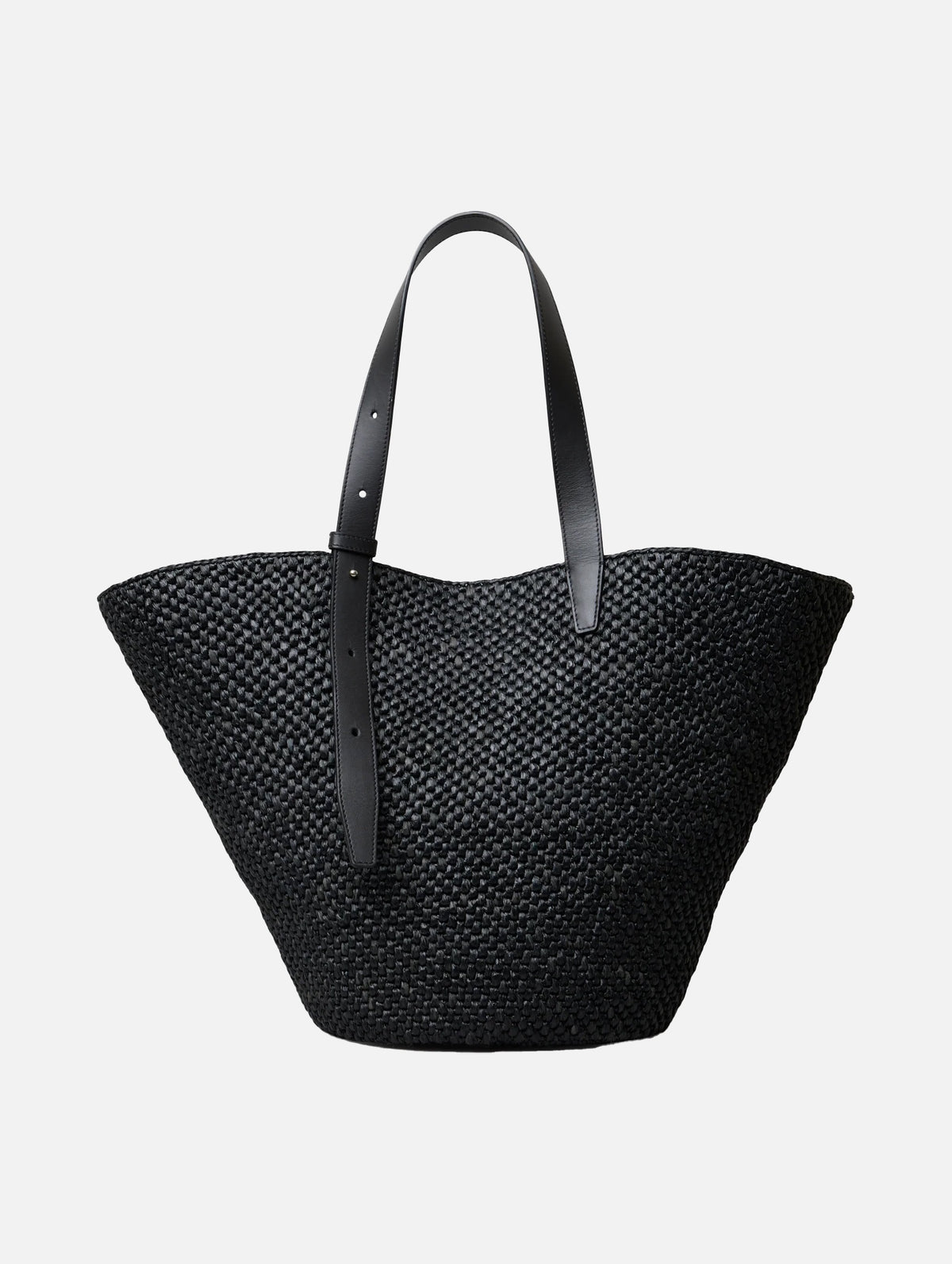 The Large Bianca Raffia Bag in Black
