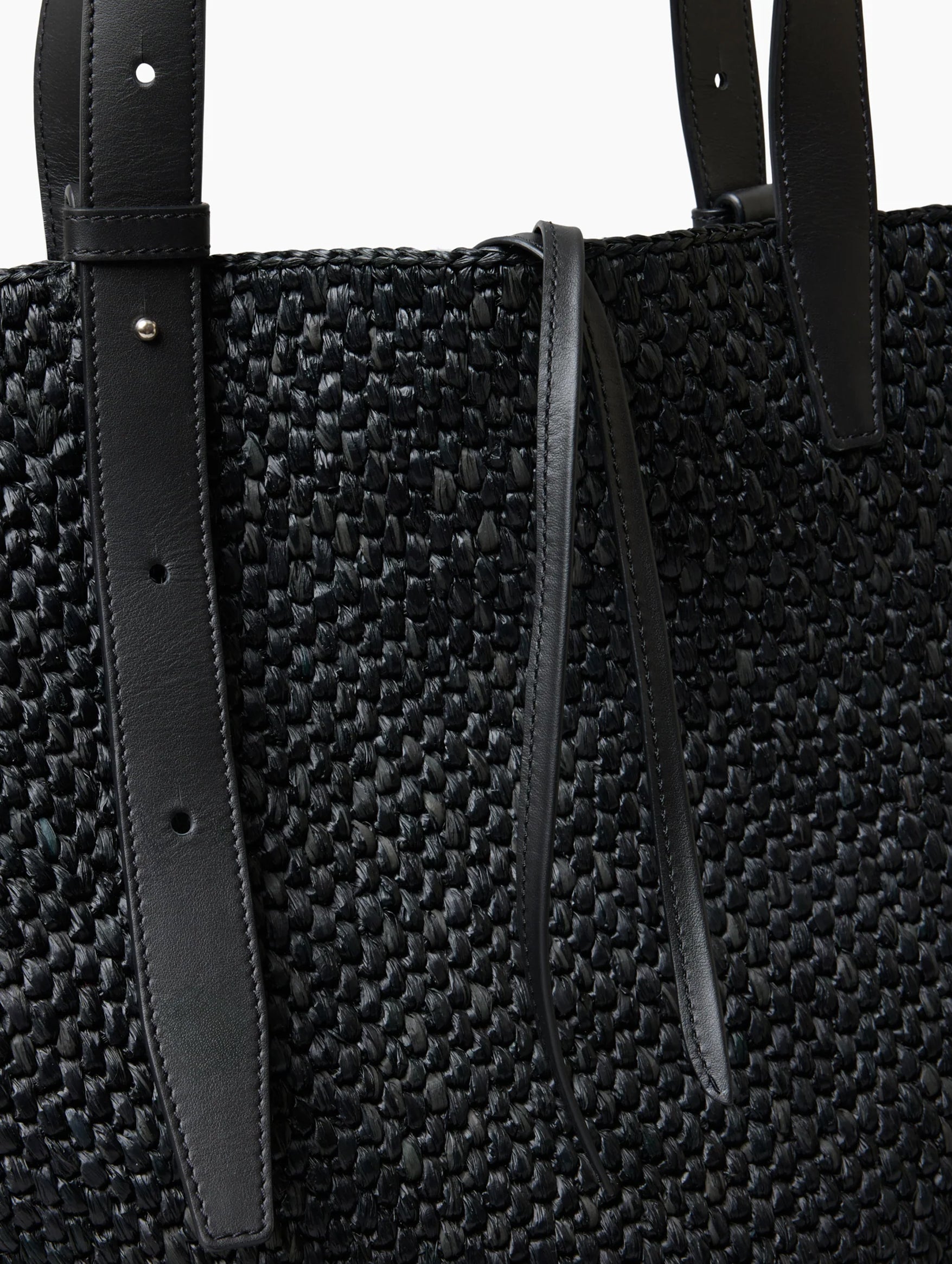 The Large Bianca Raffia Bag in Black