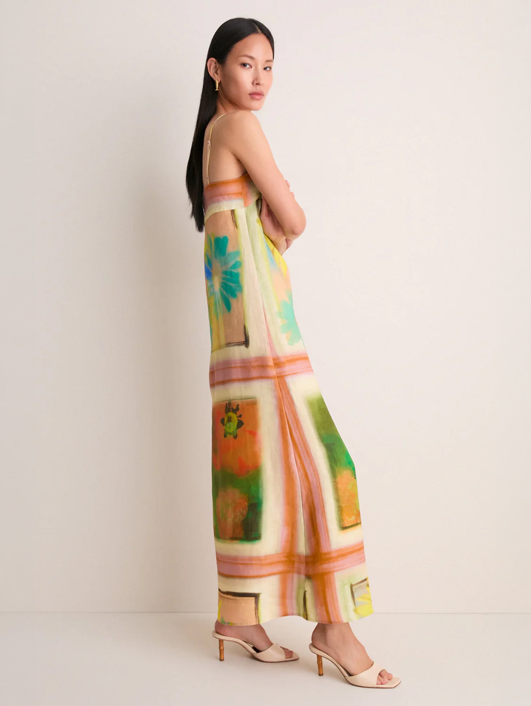 Laura Linen Dress in Superbloom Scarf