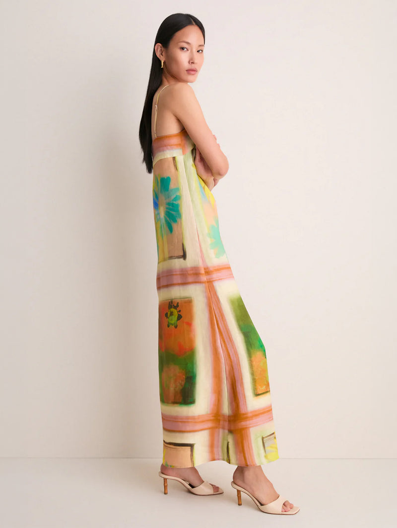 Laura Linen Dress in Superbloom Scarf