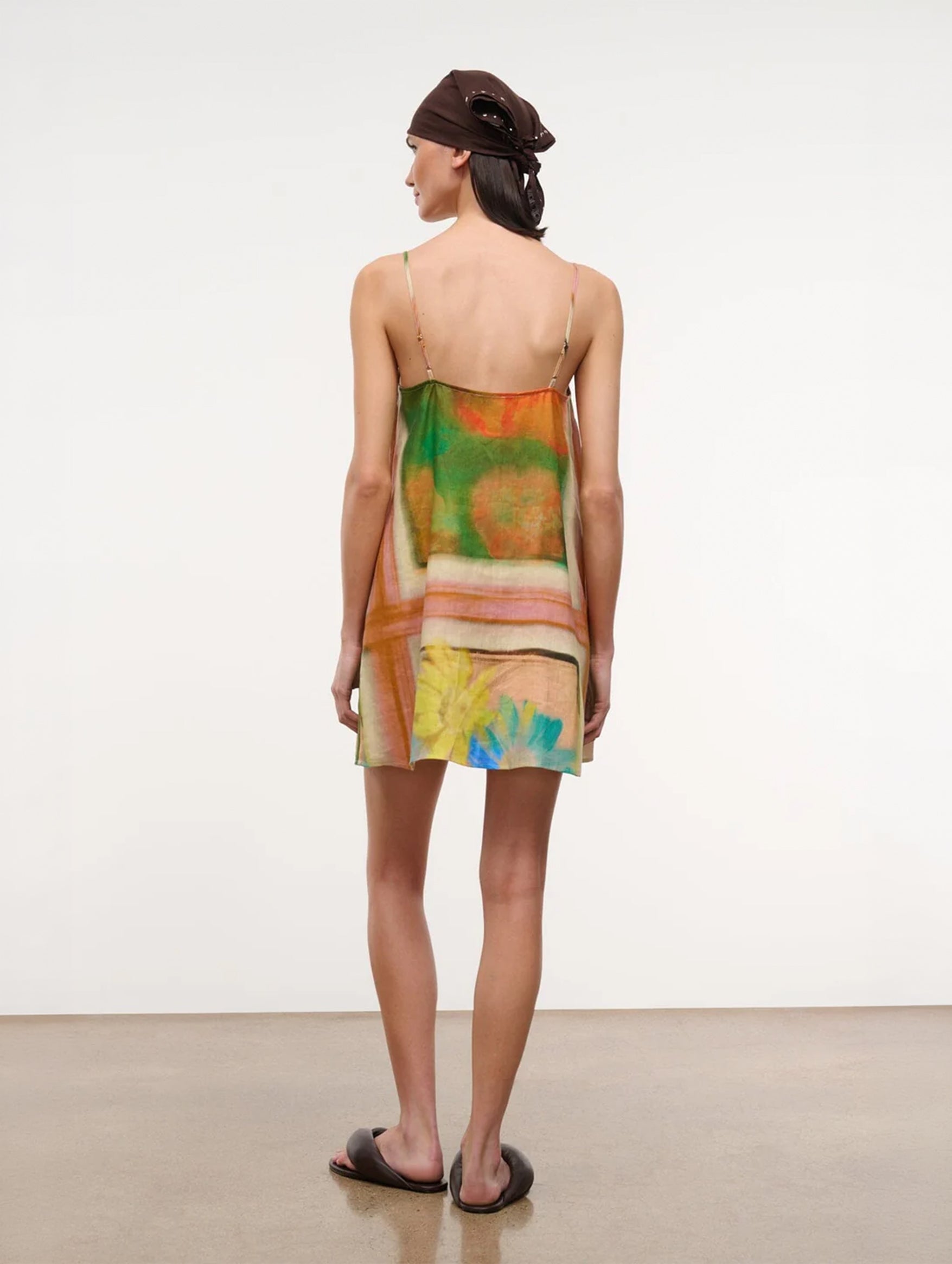 Laura Linen Dress in Superbloom Scarf