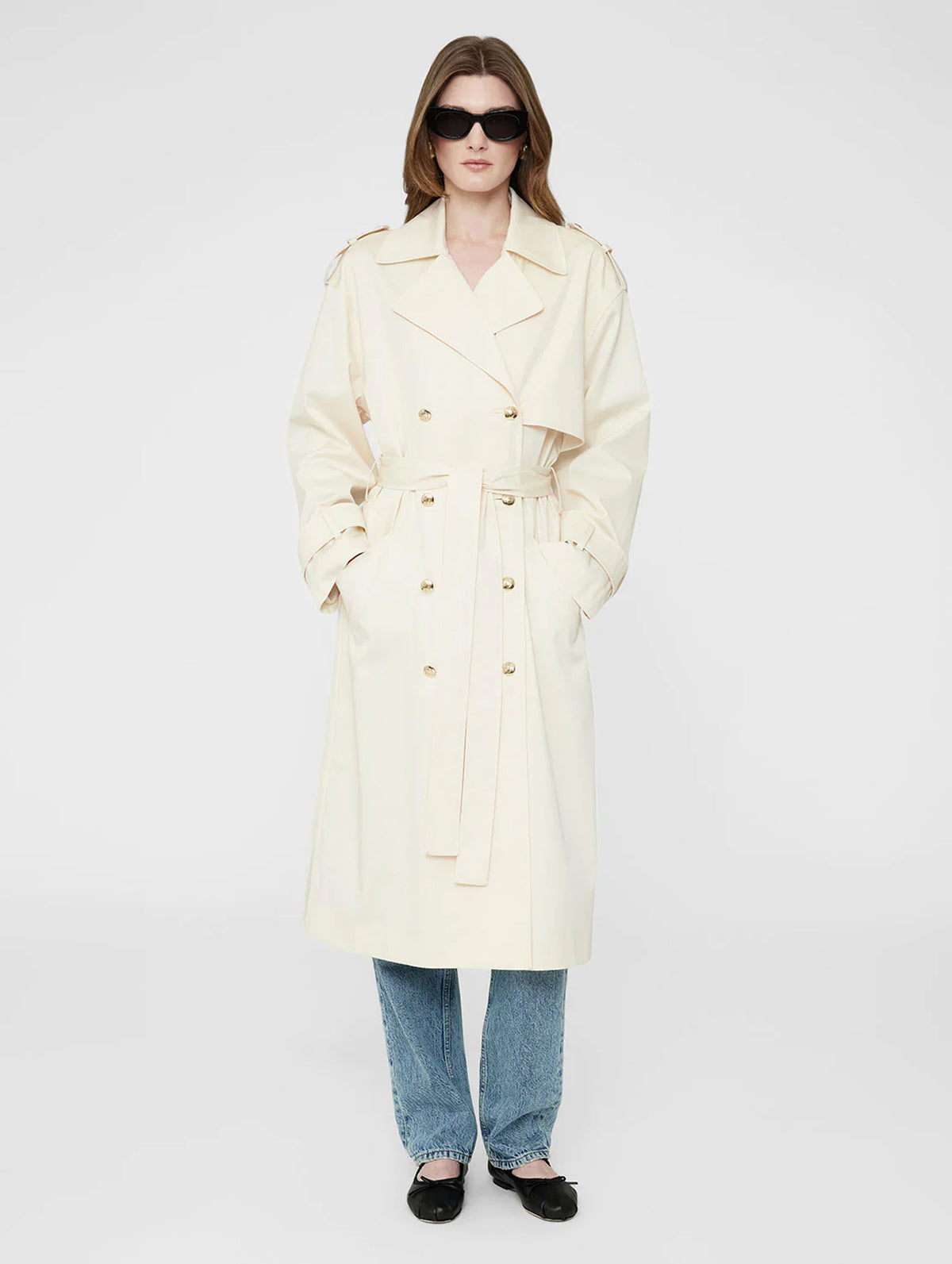 Layton Trench in Cream