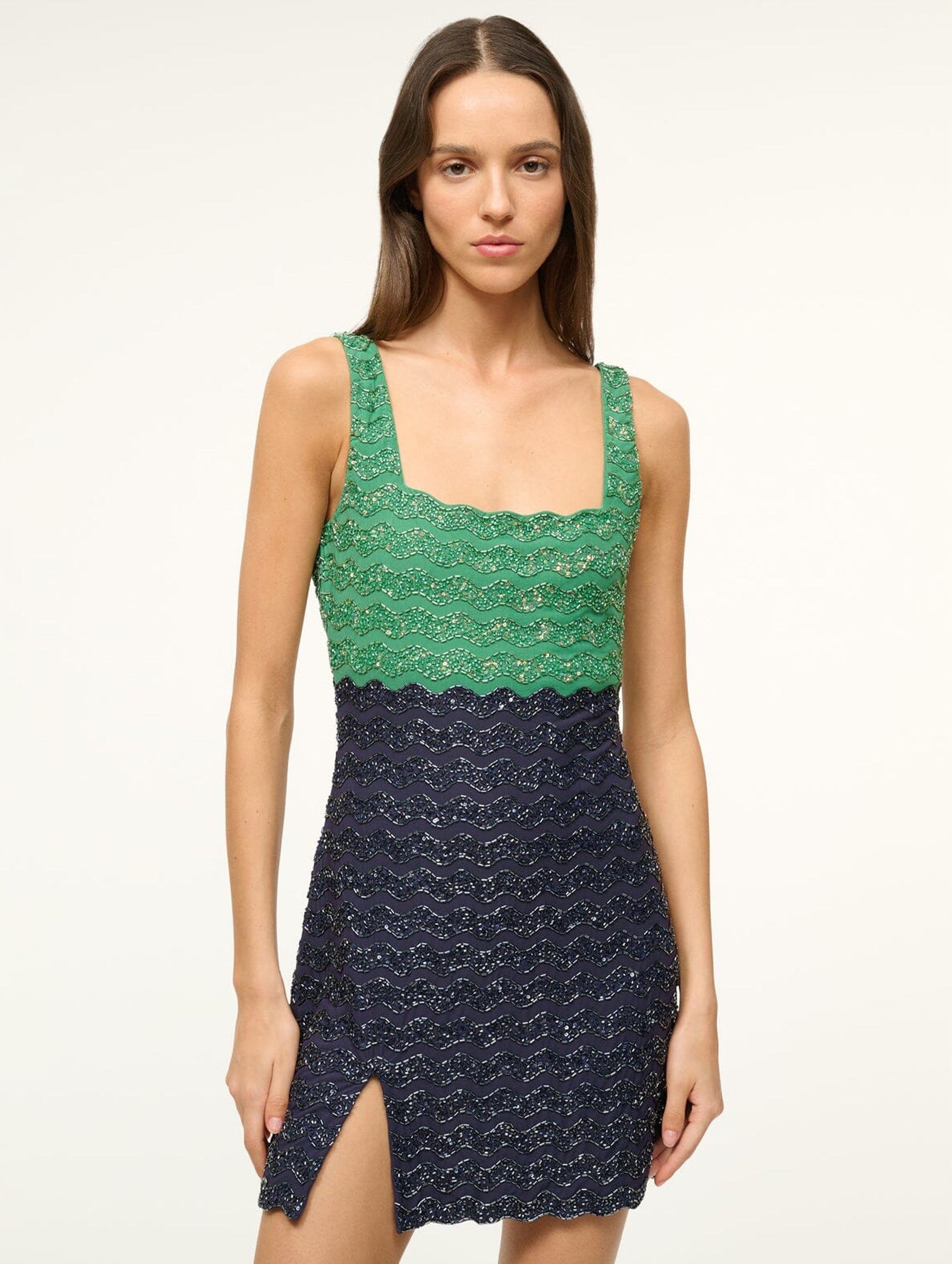 Le Sable Beaded Dress in Coastline