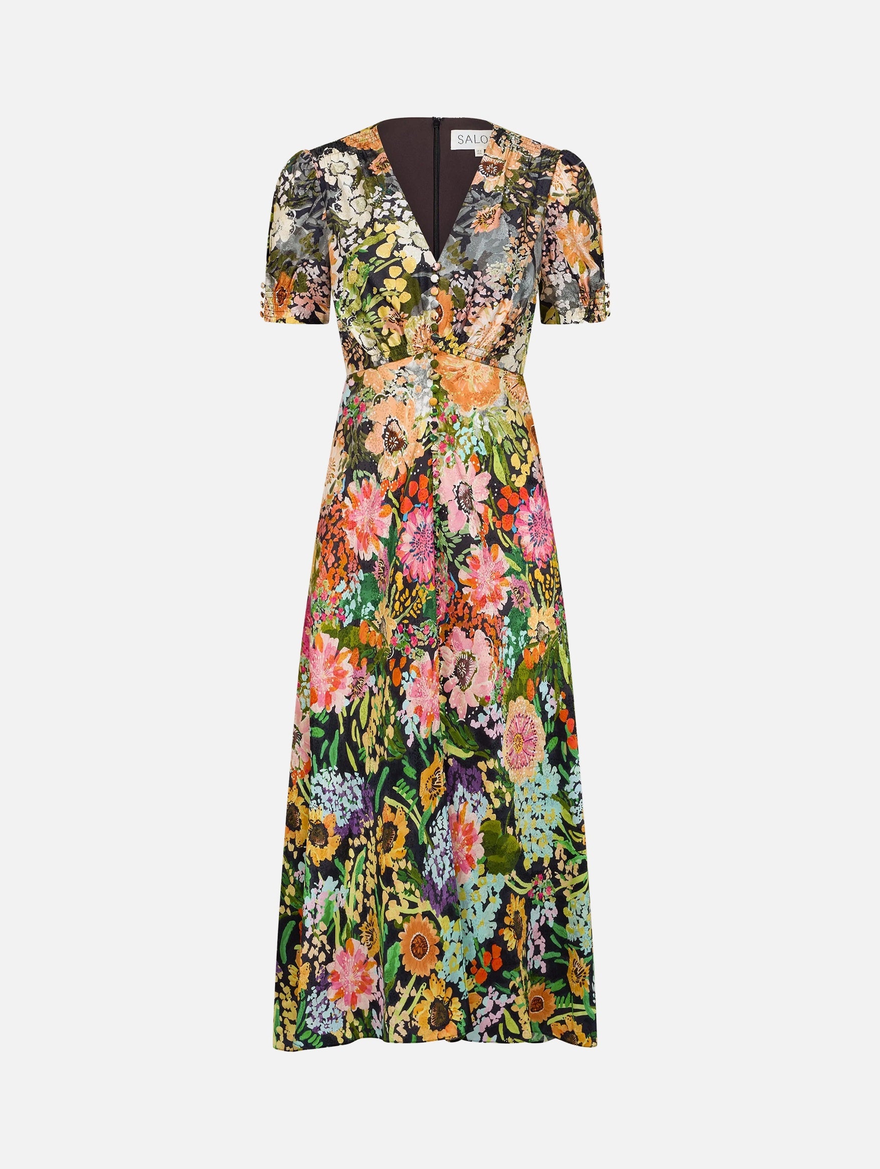Lea Long Dress in Aster Garden