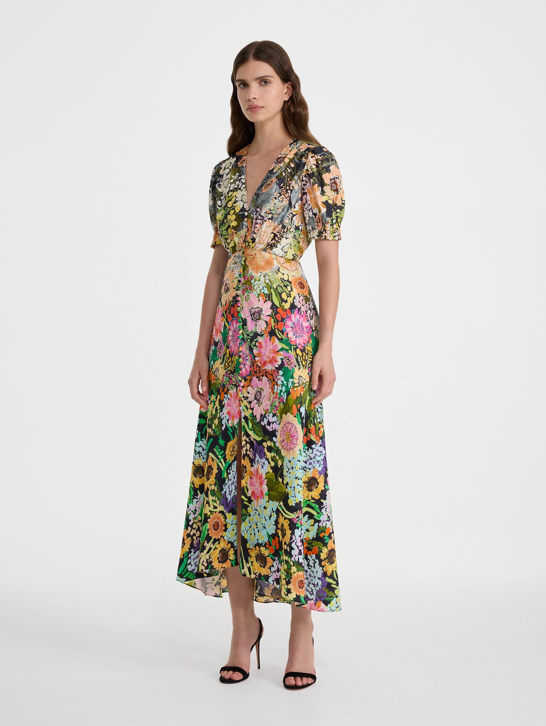 Lea Long Dress in Aster Garden