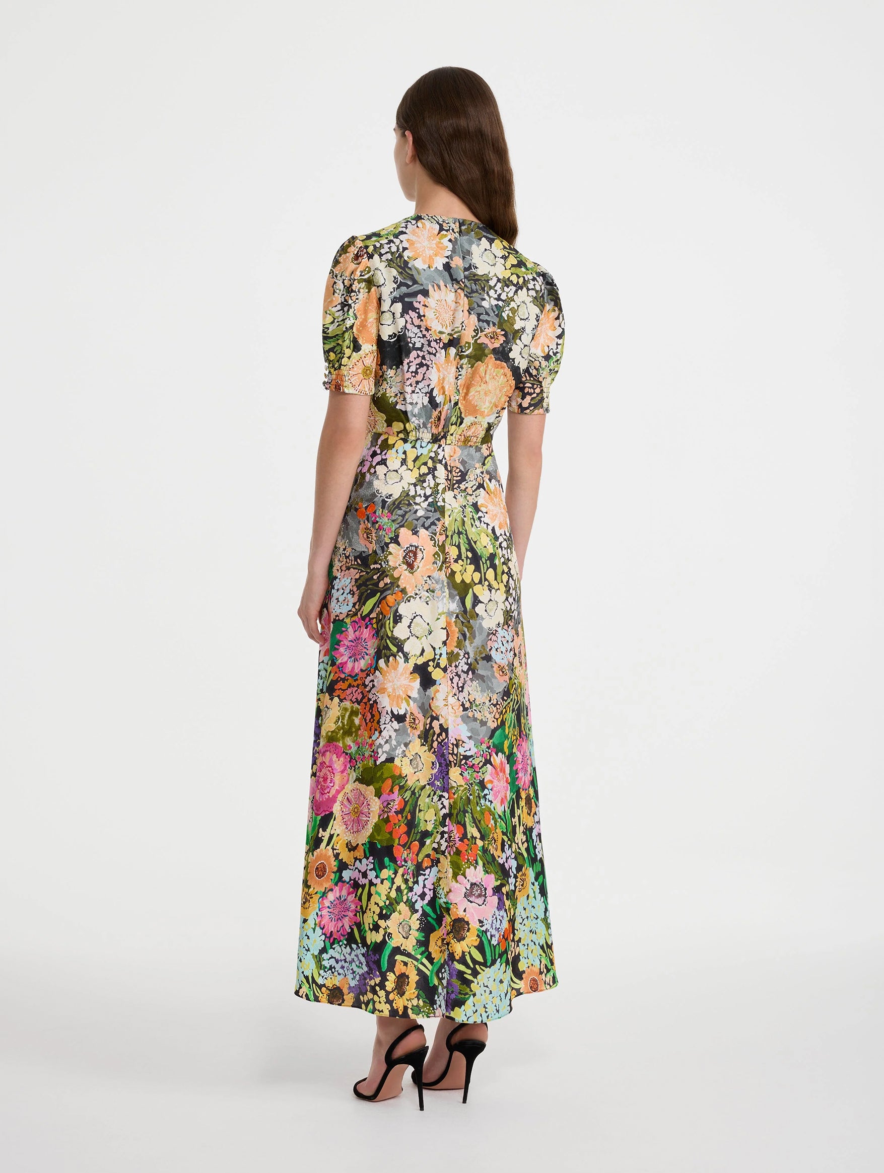 Lea Long Dress in Aster Garden