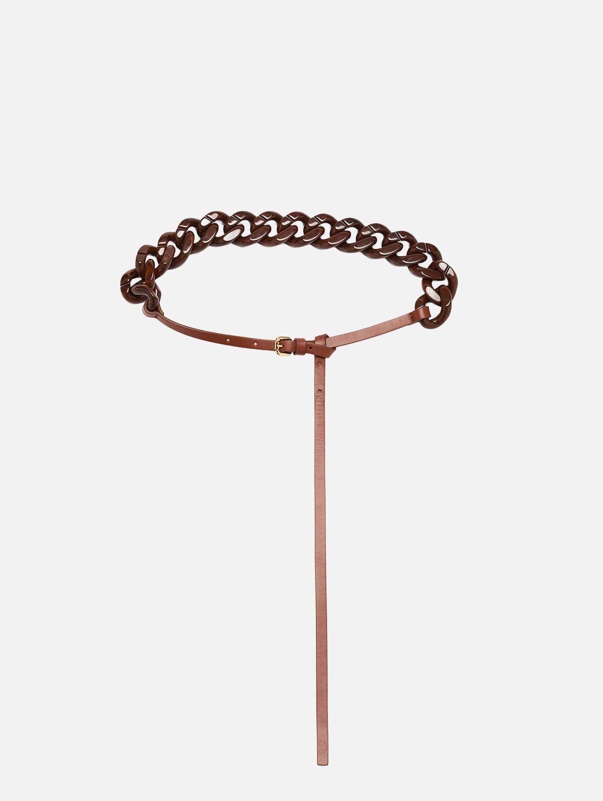 Leather Belt Marbled Chain in Toasted