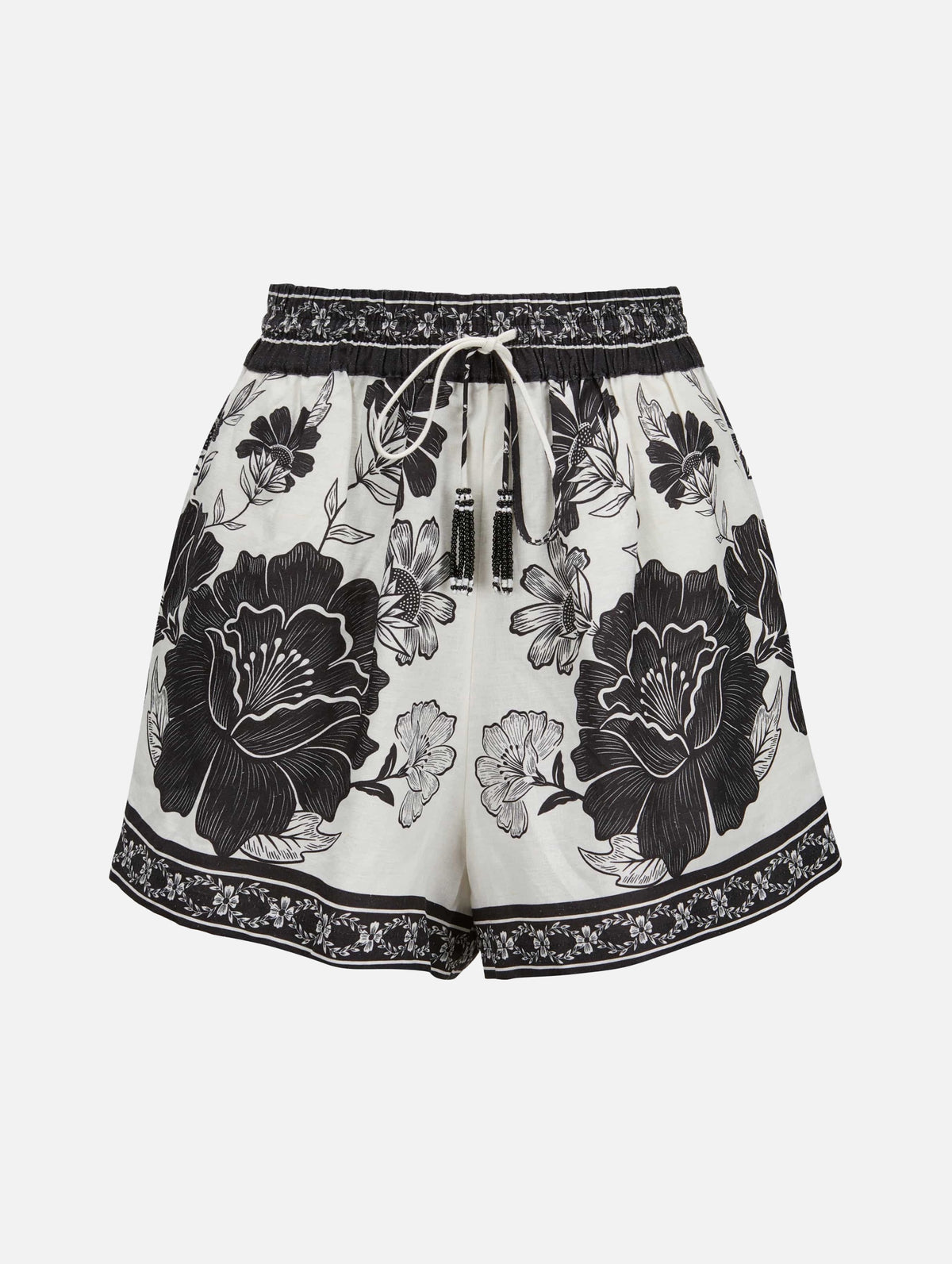 Flower Leopards Short in Off-White Multi