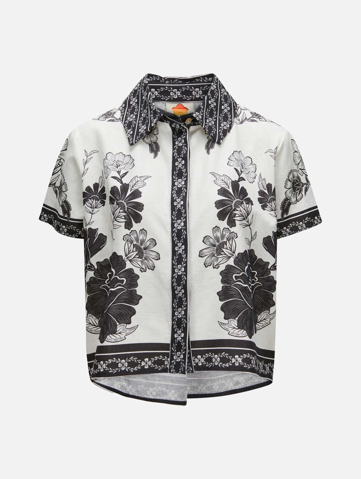 Flower Leopards Shirt in Off-White Multi