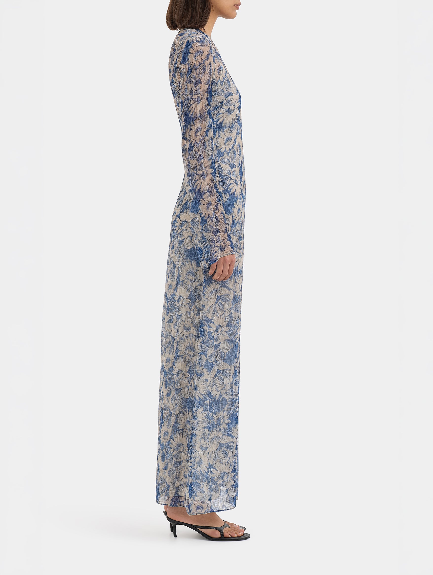 Lilia Long Sleeve Dress in Daisy Meadow