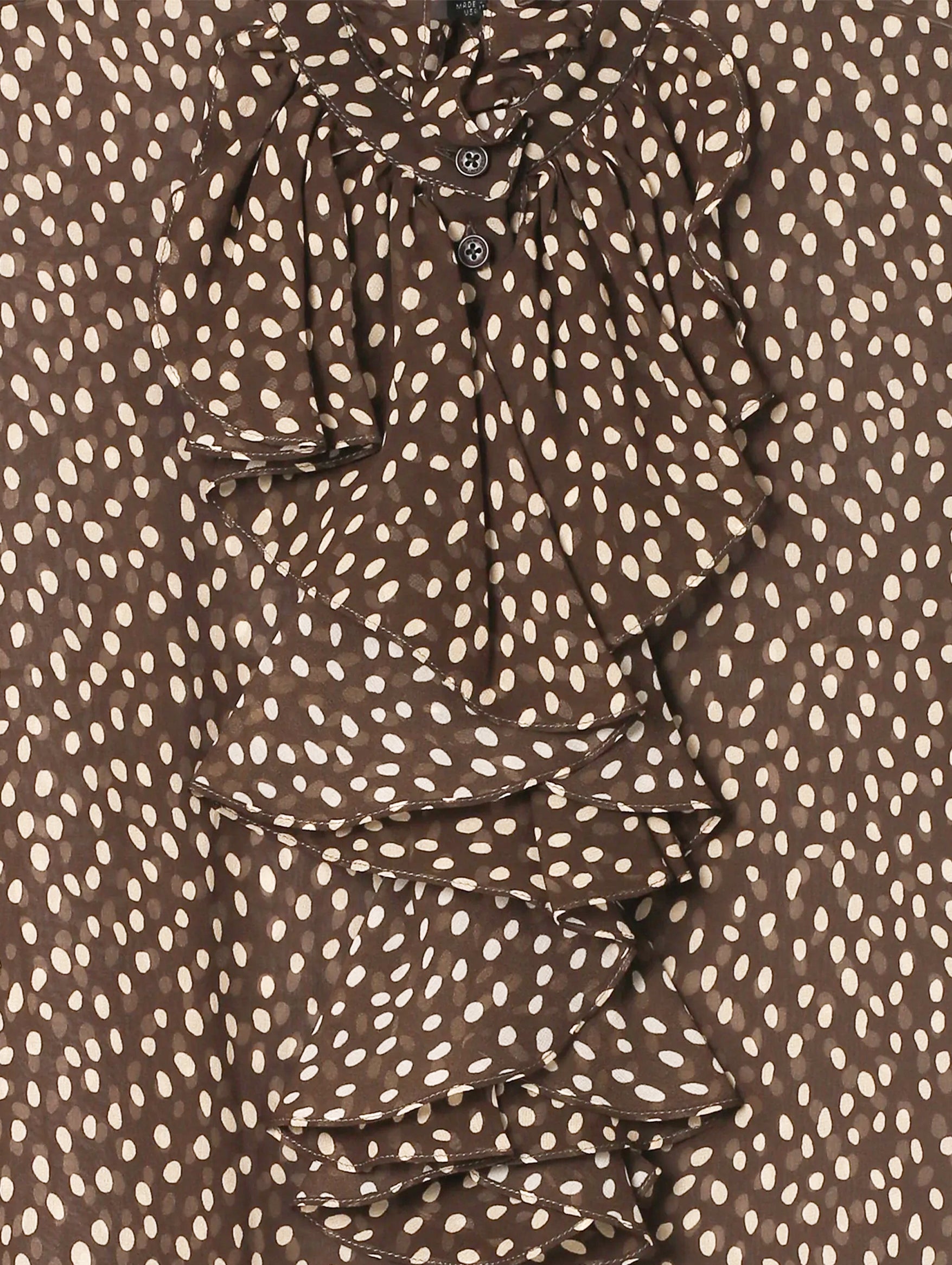 Lily Blouse in Brown/Cream Wild Dots