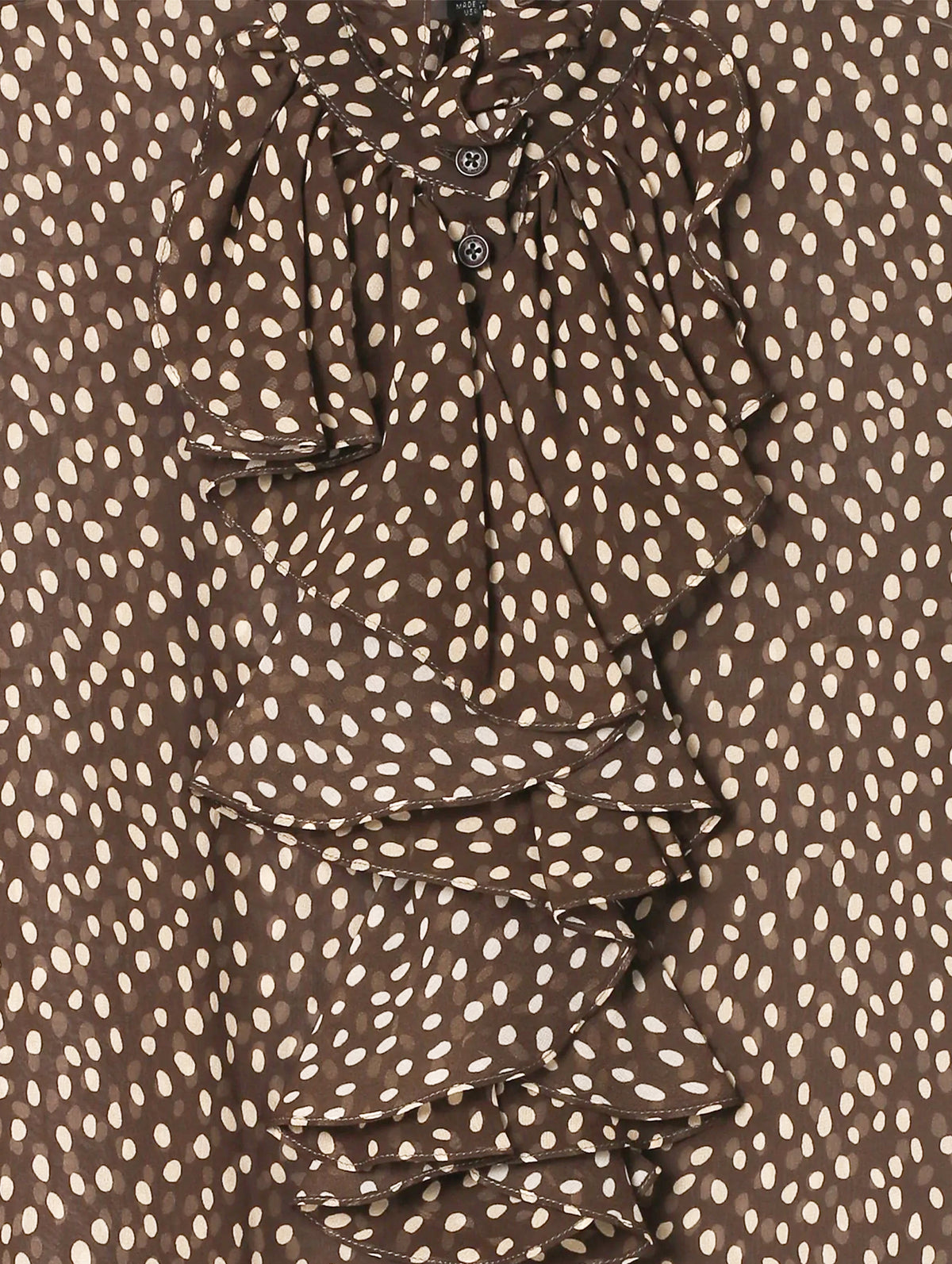 Lily Blouse in Brown/Cream Wild Dots