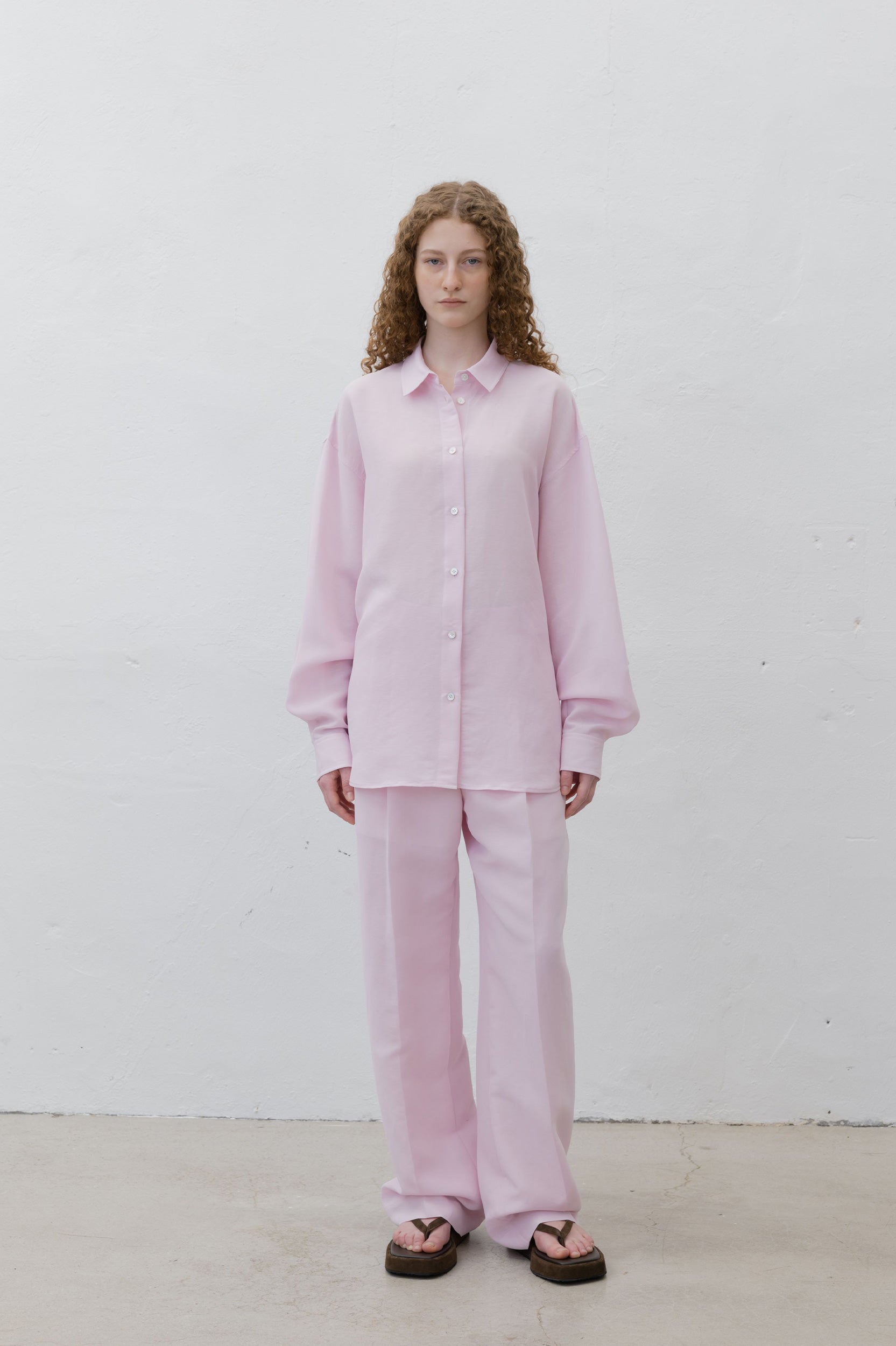 Linen Two Tuck Pants in Pink