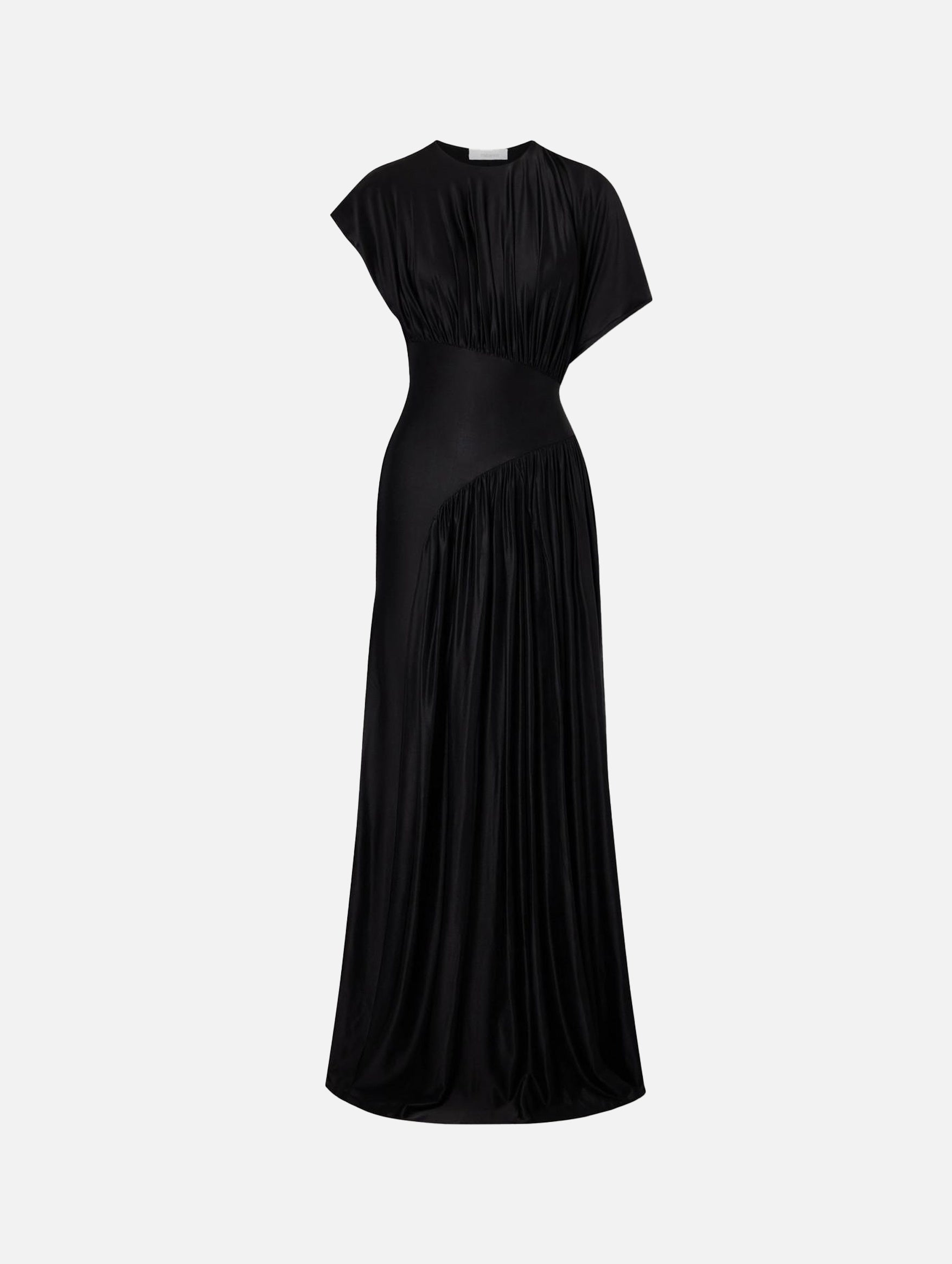 Long Dress With Ruched Details in Black