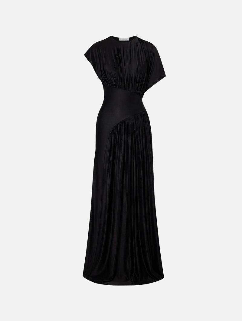 Long Dress With Ruched Details in Black