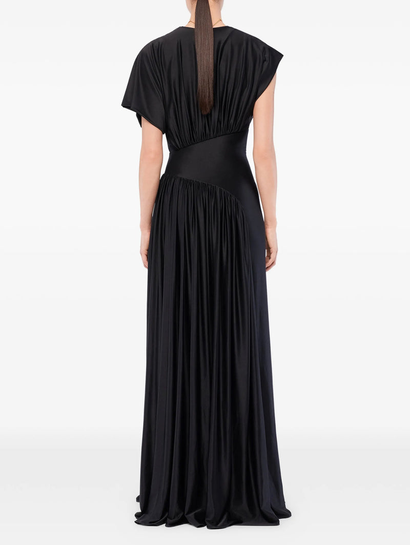 Long Dress With Ruched Details in Black