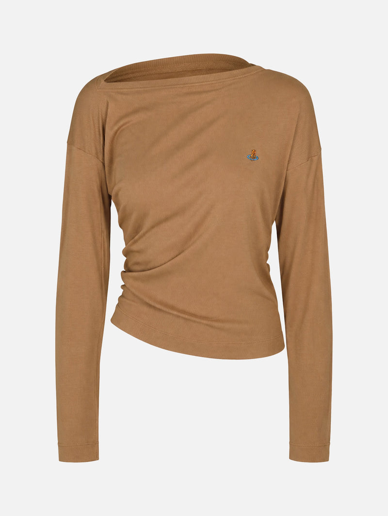 Long Sleeve Hebo Top in Cardboard