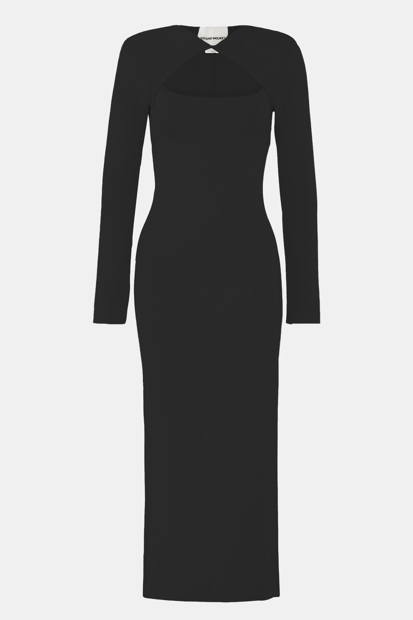 Long Sleeve Knit Midi Dress in Black