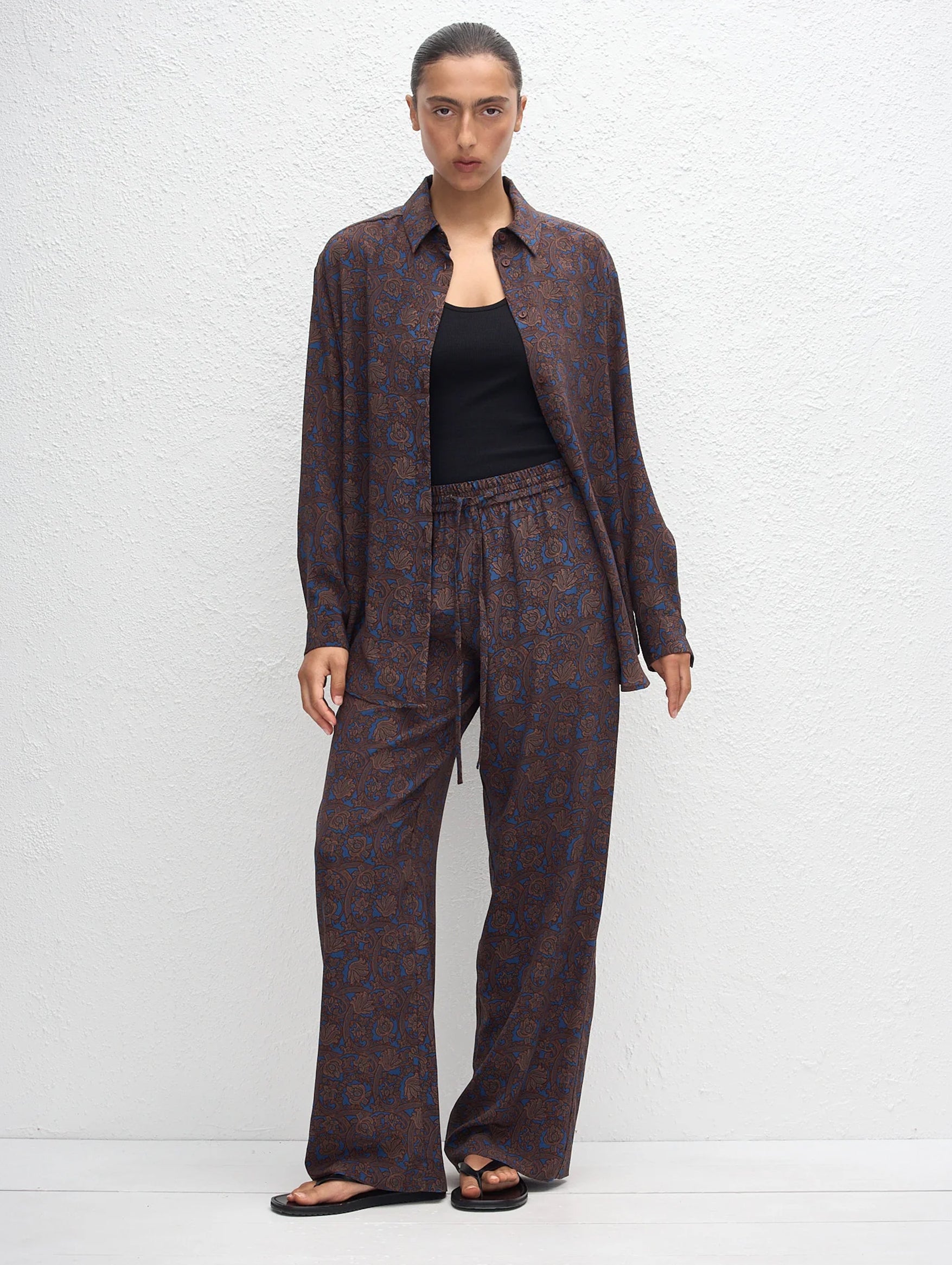Long Sleeve Silk Shirt in Marrakesh