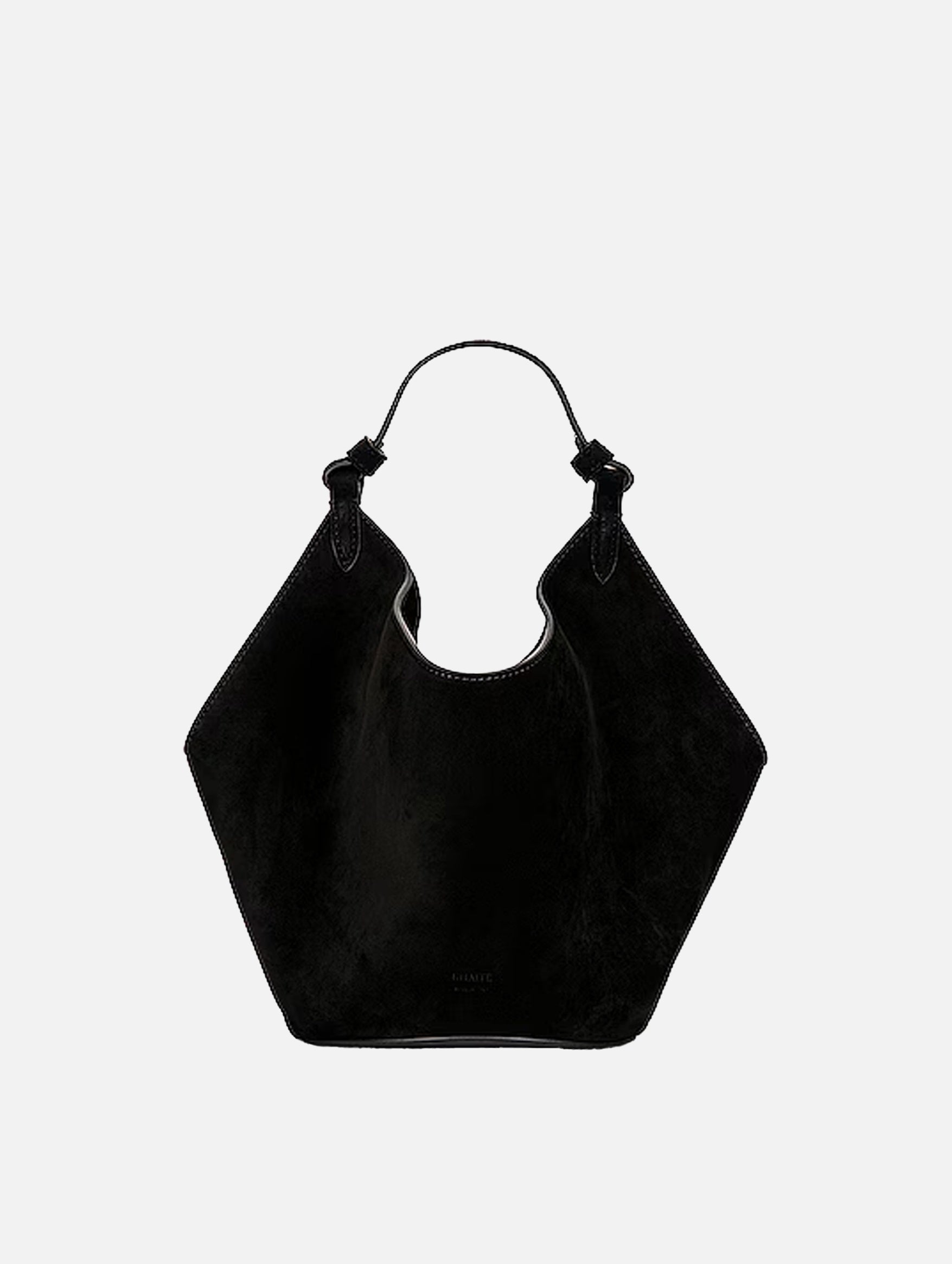 Lotus Mini Suede Bag in Black