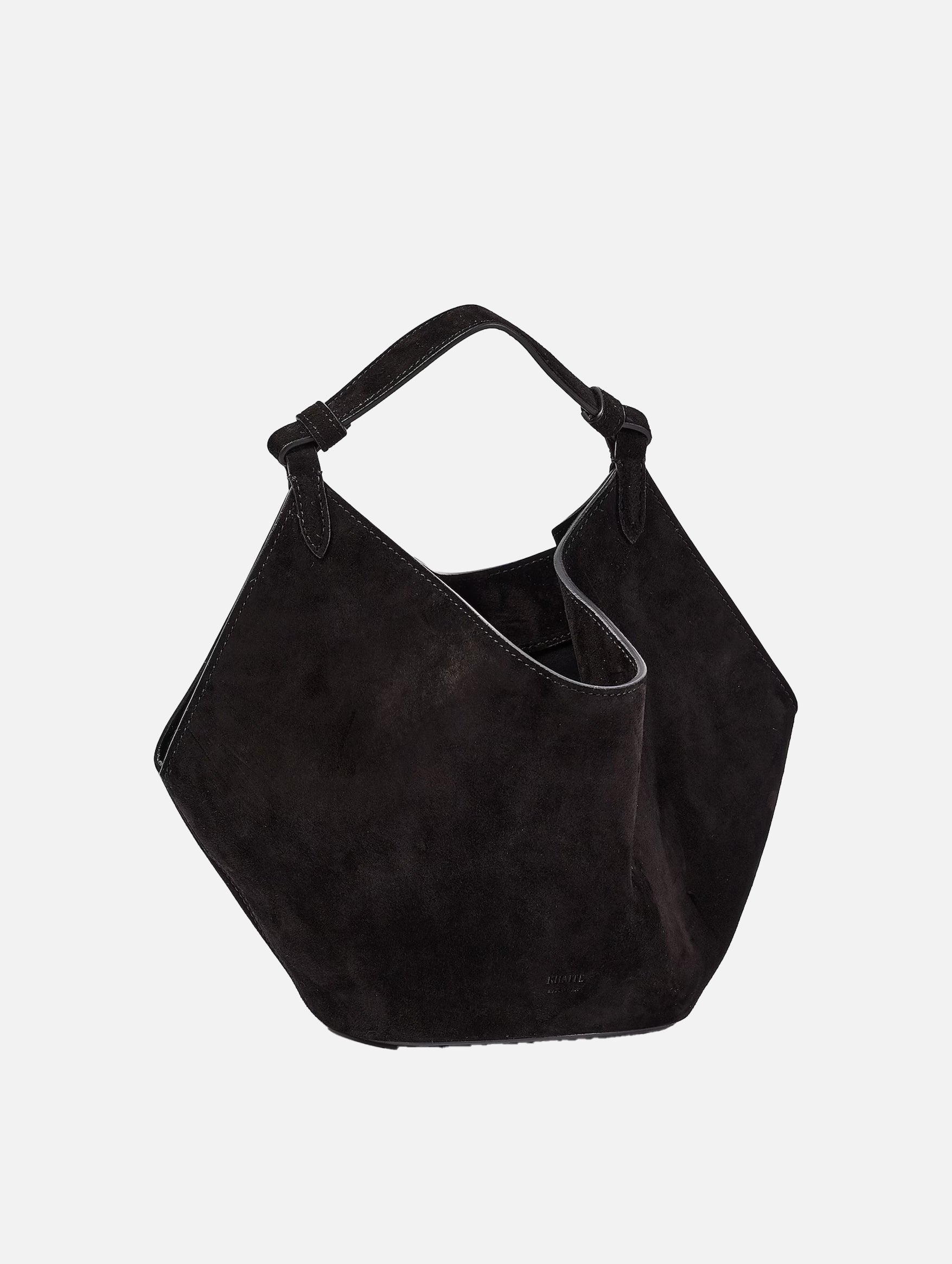 Lotus Mini Suede Bag in Black