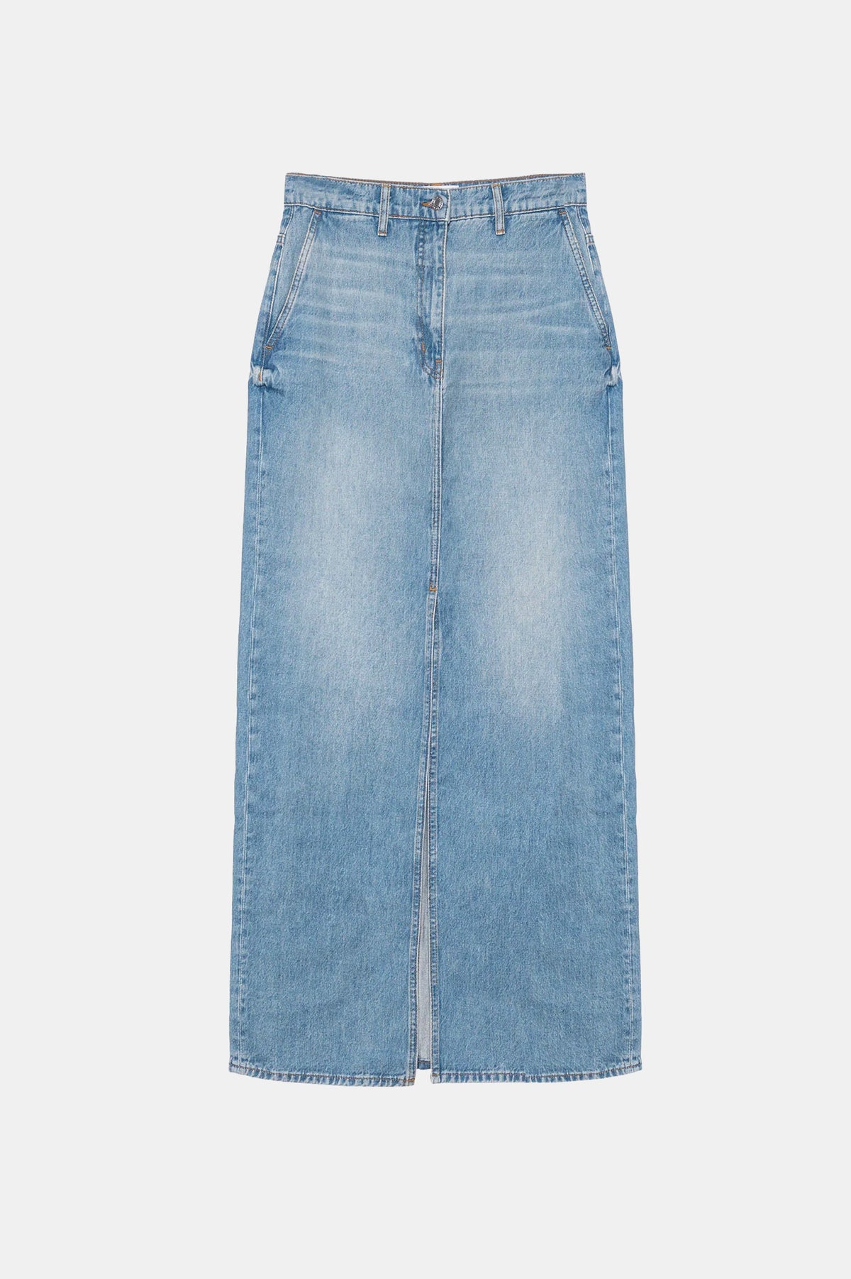 Lu High Rise Maxi Skirt in Denim