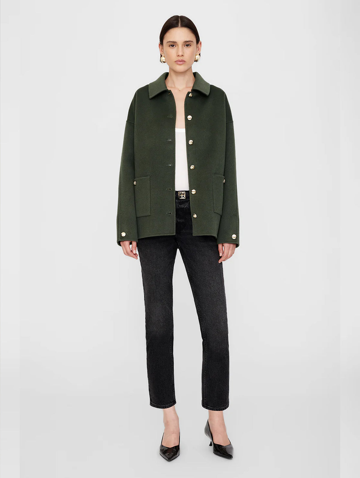 Luca Jacket in Olive Cashmere Blend