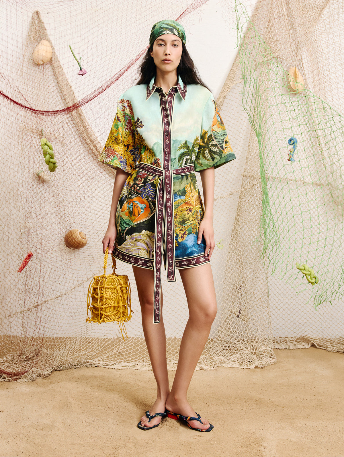 Lucena Mini Shirtdress in Tropical Multi