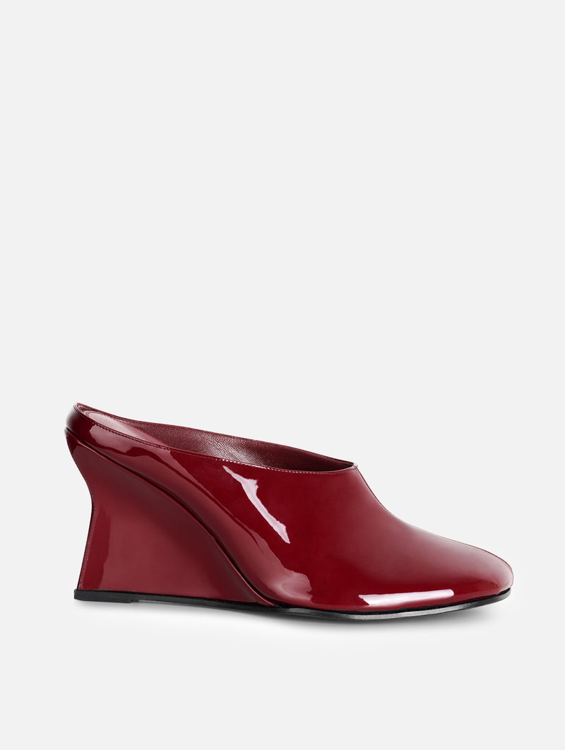 Lucille Mule in Patent Oxblood