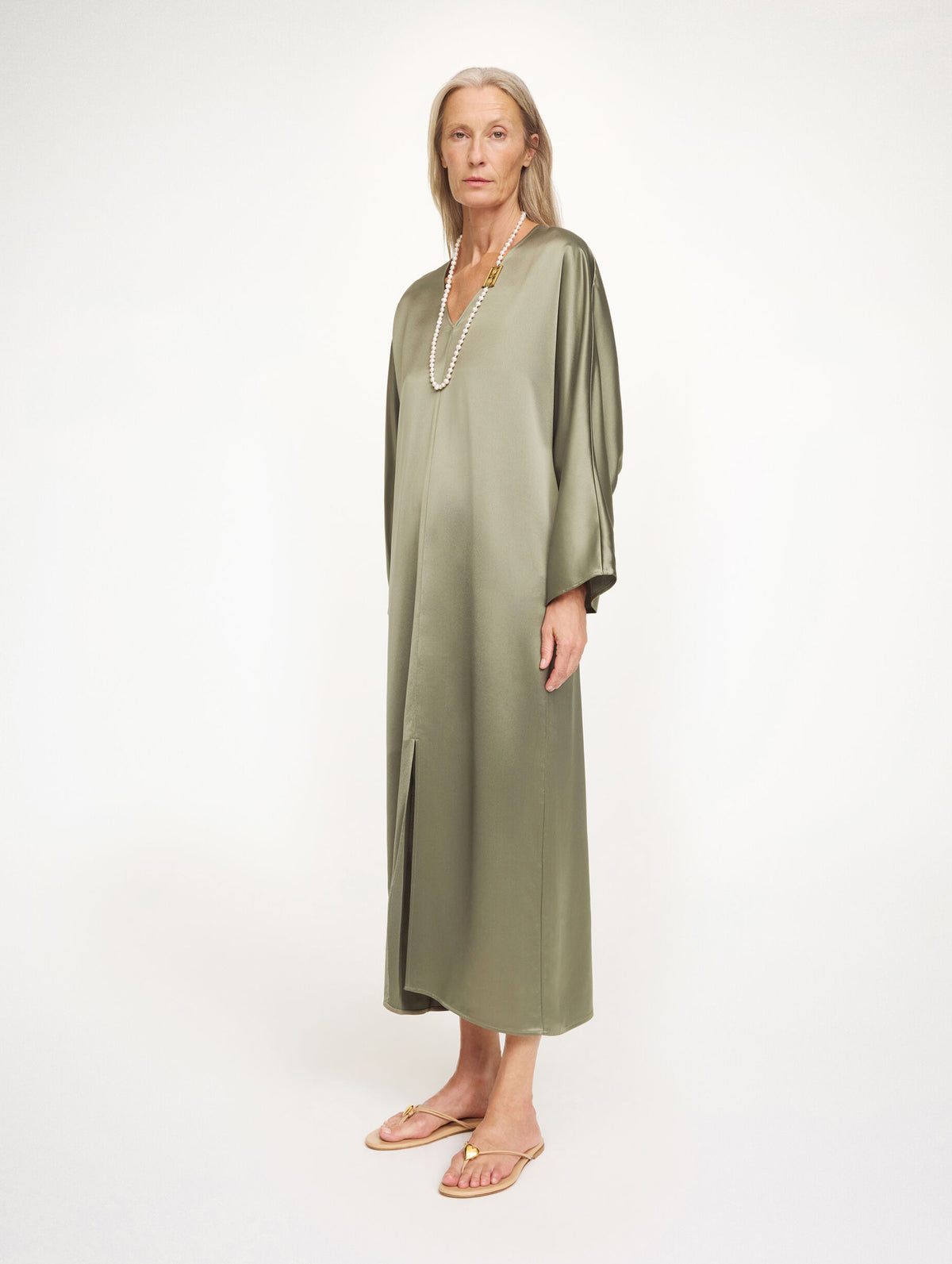Lucina Maxi Dress in Deep Lichen Green
