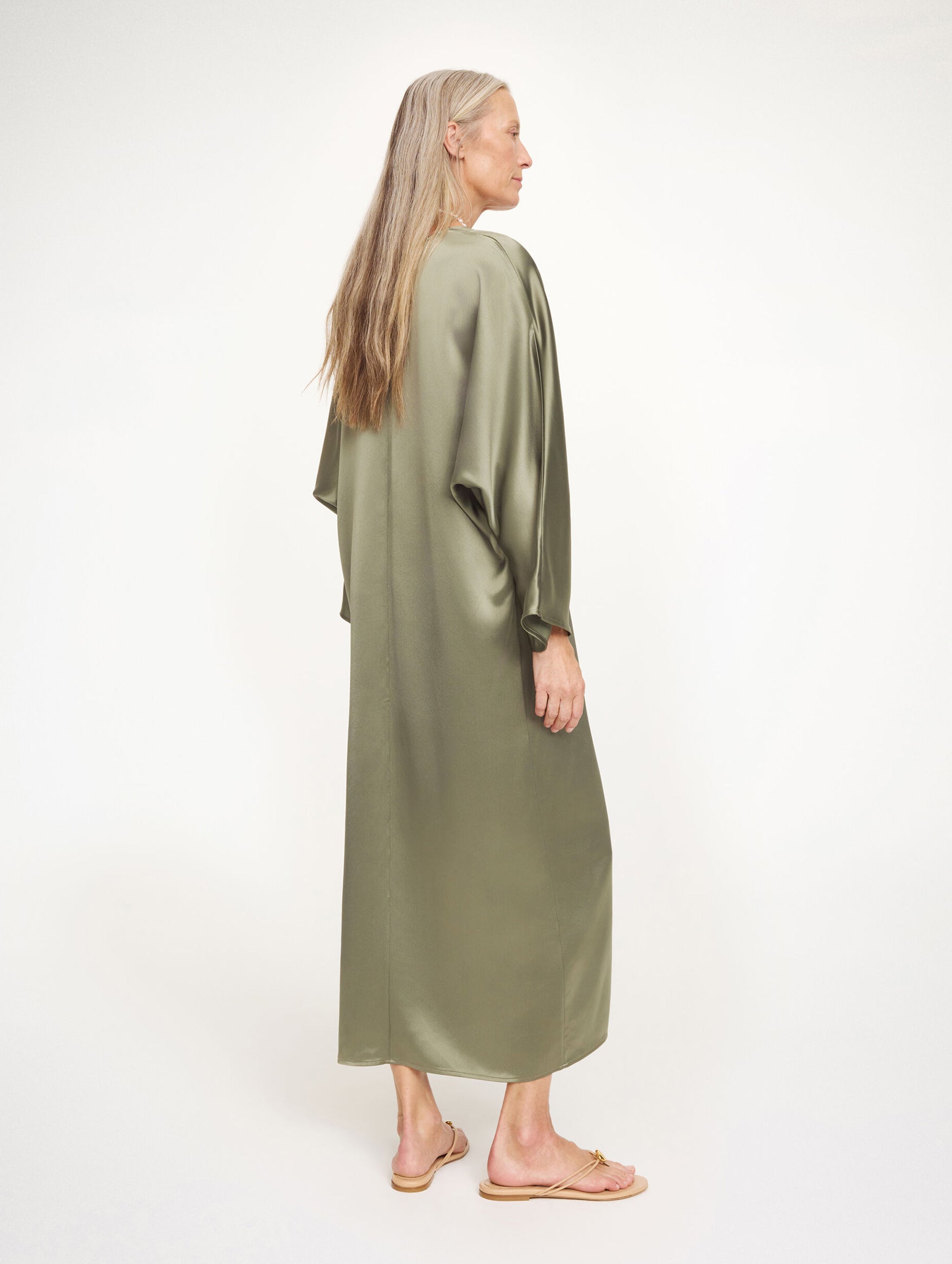 Lucina Maxi Dress in Deep Lichen Green