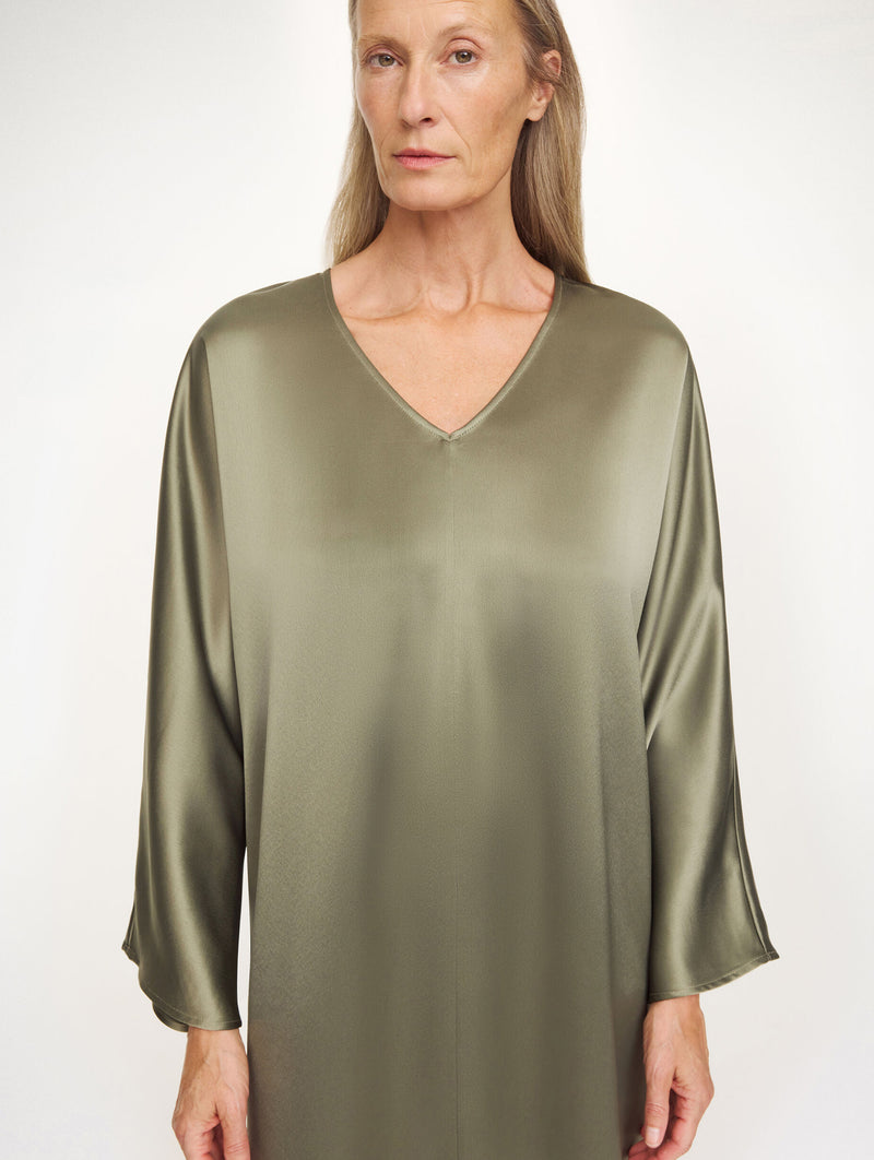 Lucina Maxi Dress in Deep Lichen Green