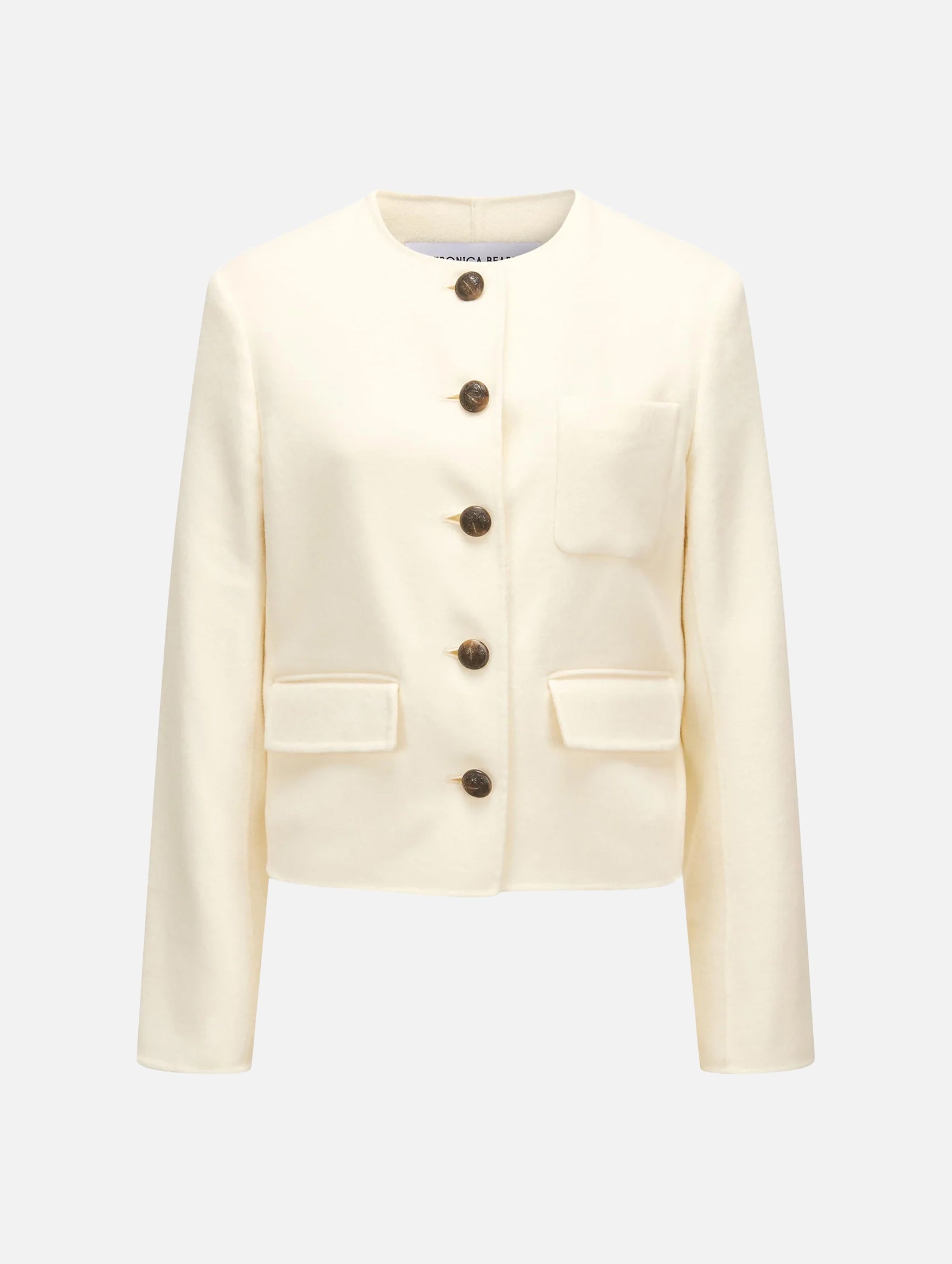 Lyssa Collarless Jacket in Ivory