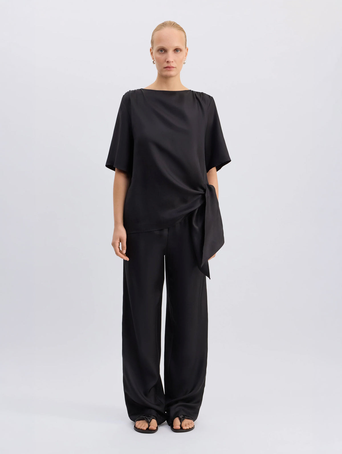 Mano Knotted Blouse in Black