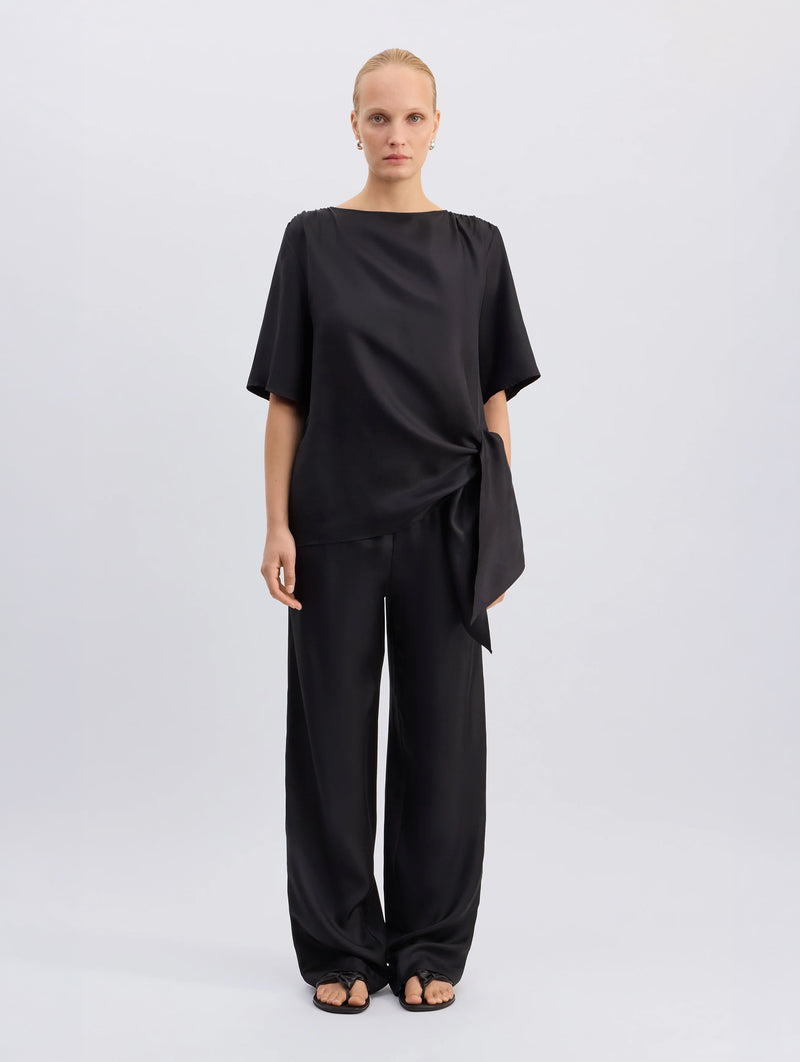 Mano Knotted Blouse in Black