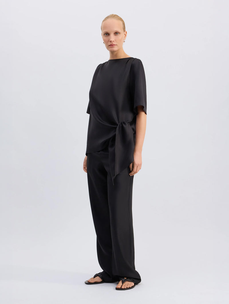 Mano Knotted Blouse in Black
