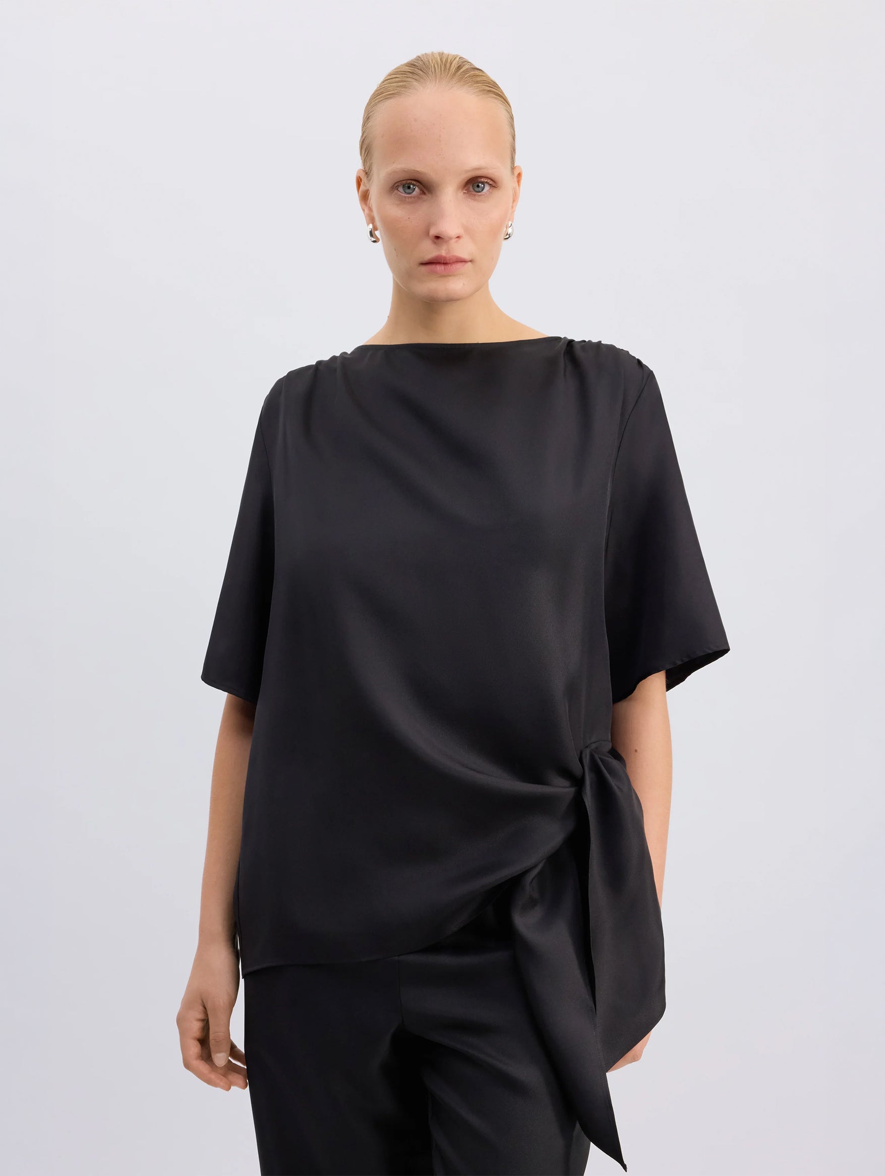 Mano Knotted Blouse in Black