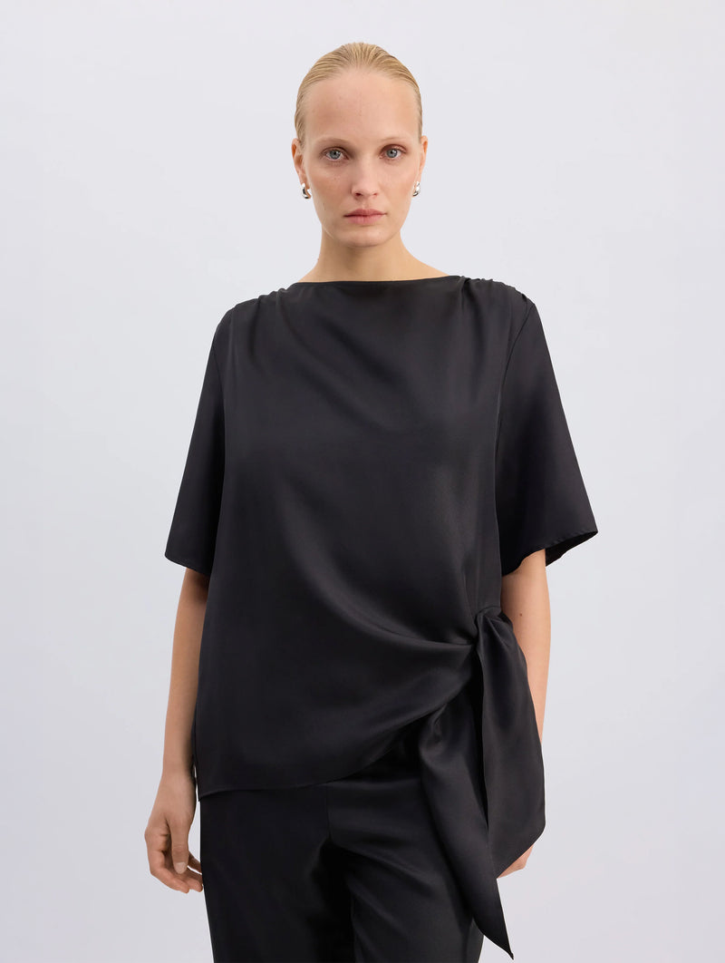 Mano Knotted Blouse in Black