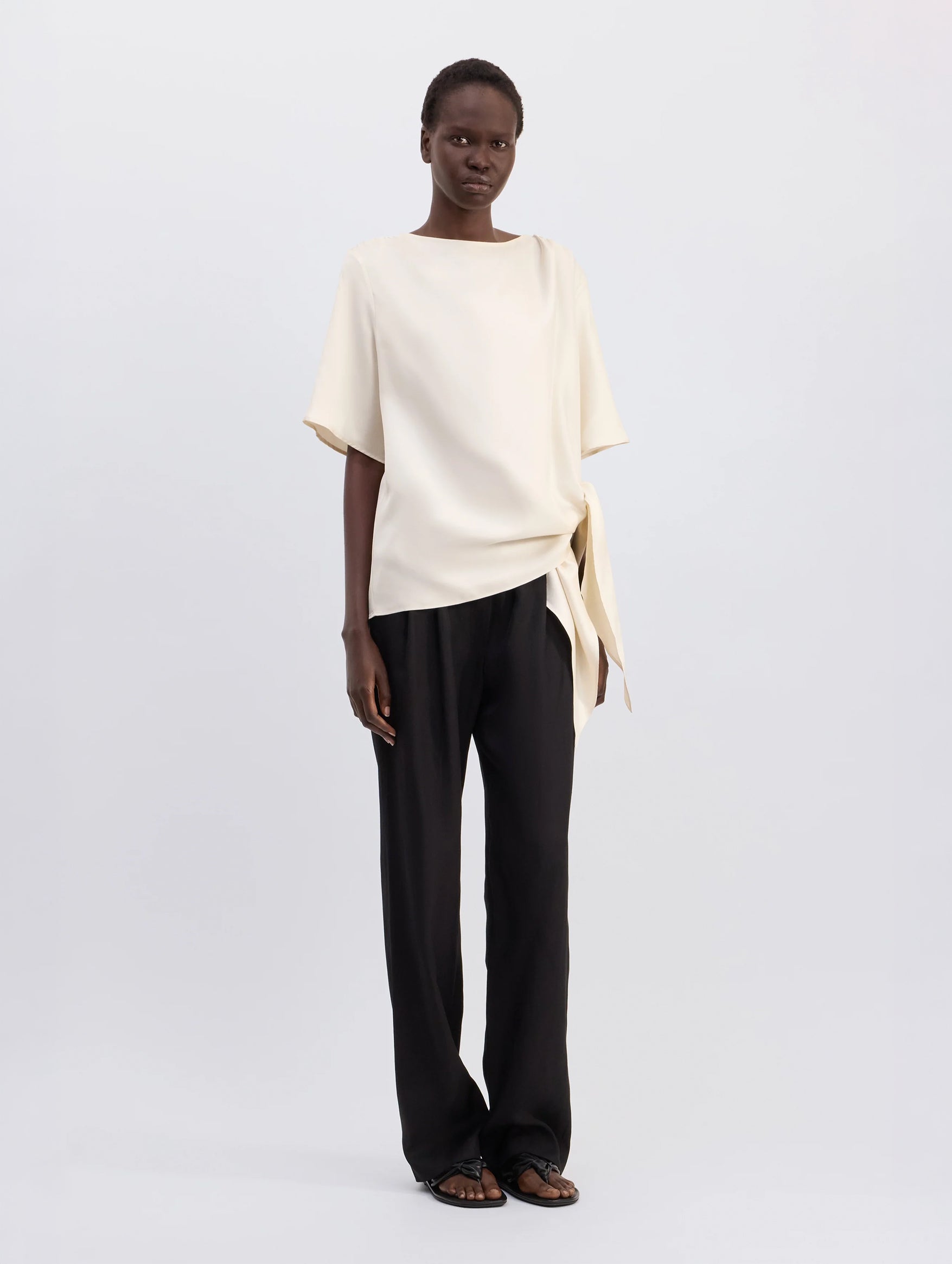 Mano Knotted Blouse in White