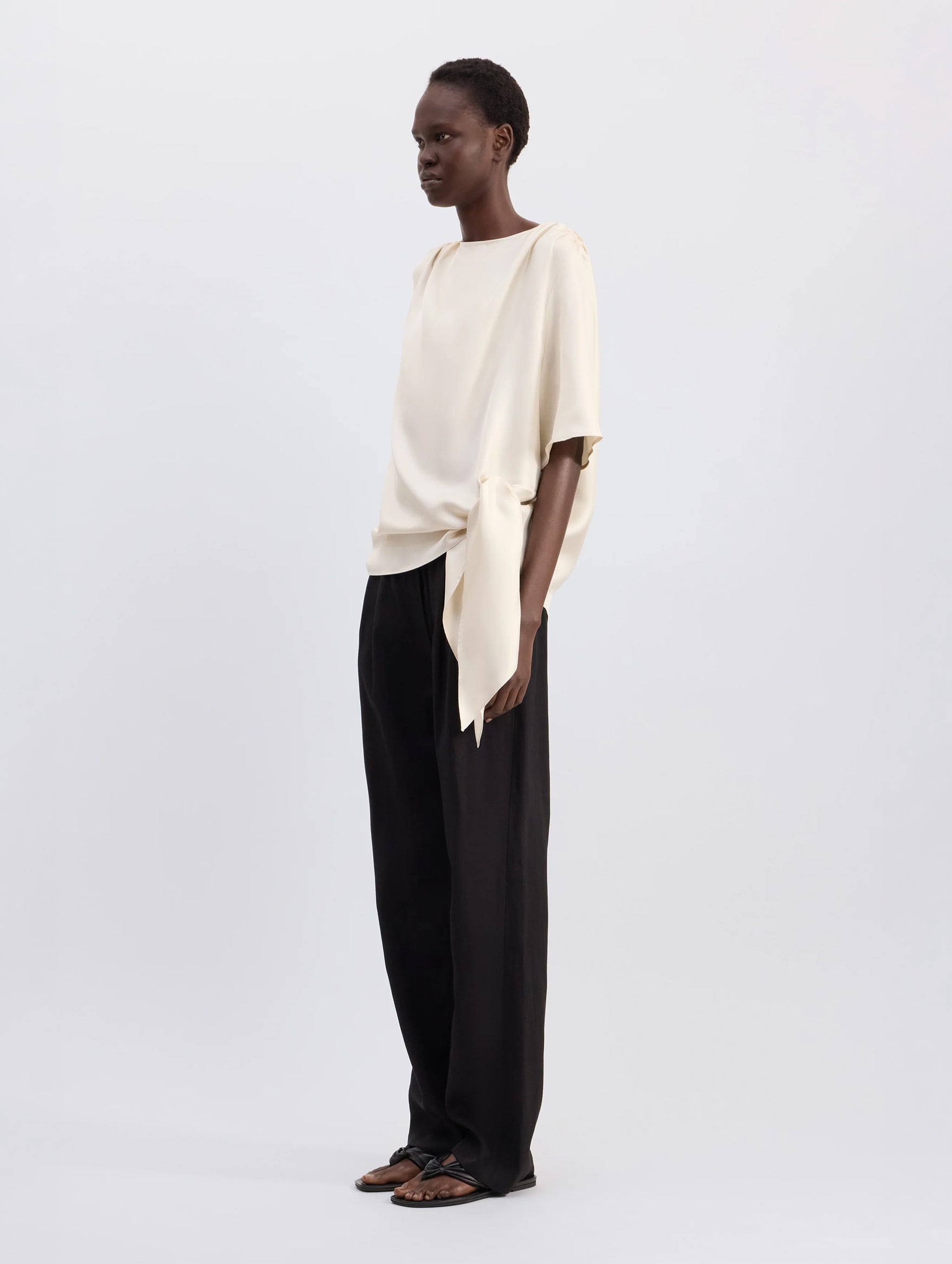 Mano Knotted Blouse in White