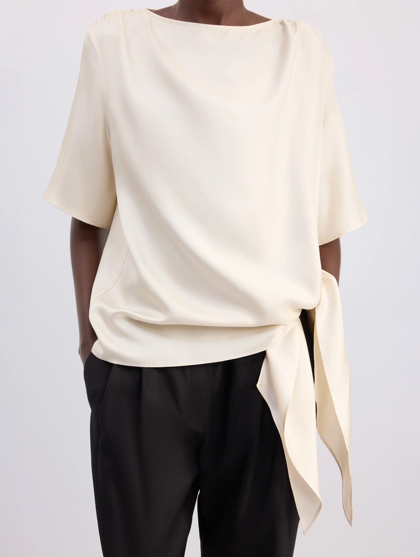 Mano Knotted Blouse in White