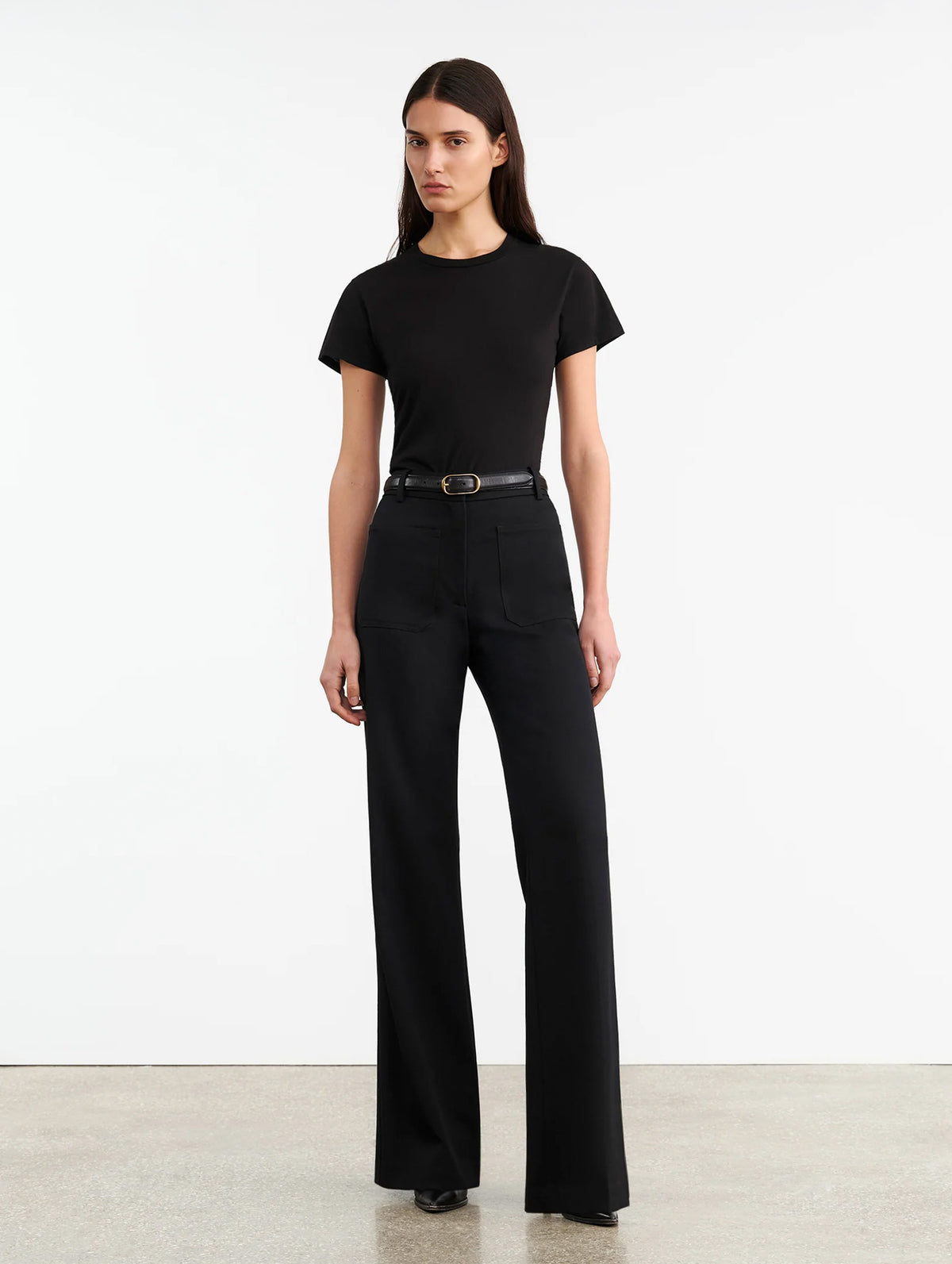 Mariela Crewneck Tee in Jet Black