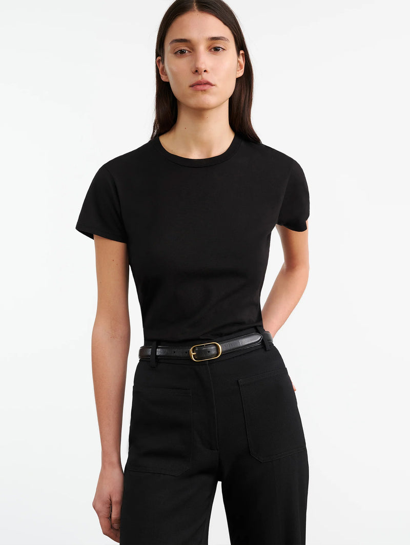 Mariela Crewneck Tee in Jet Black