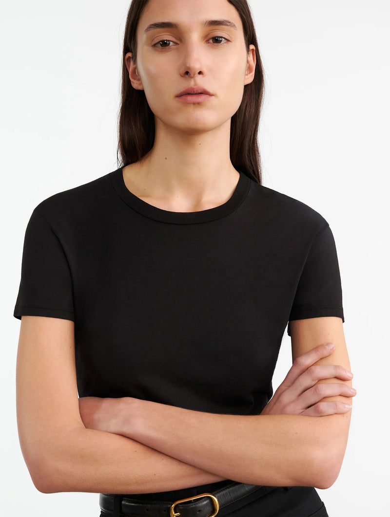 Mariela Crewneck Tee in Jet Black
