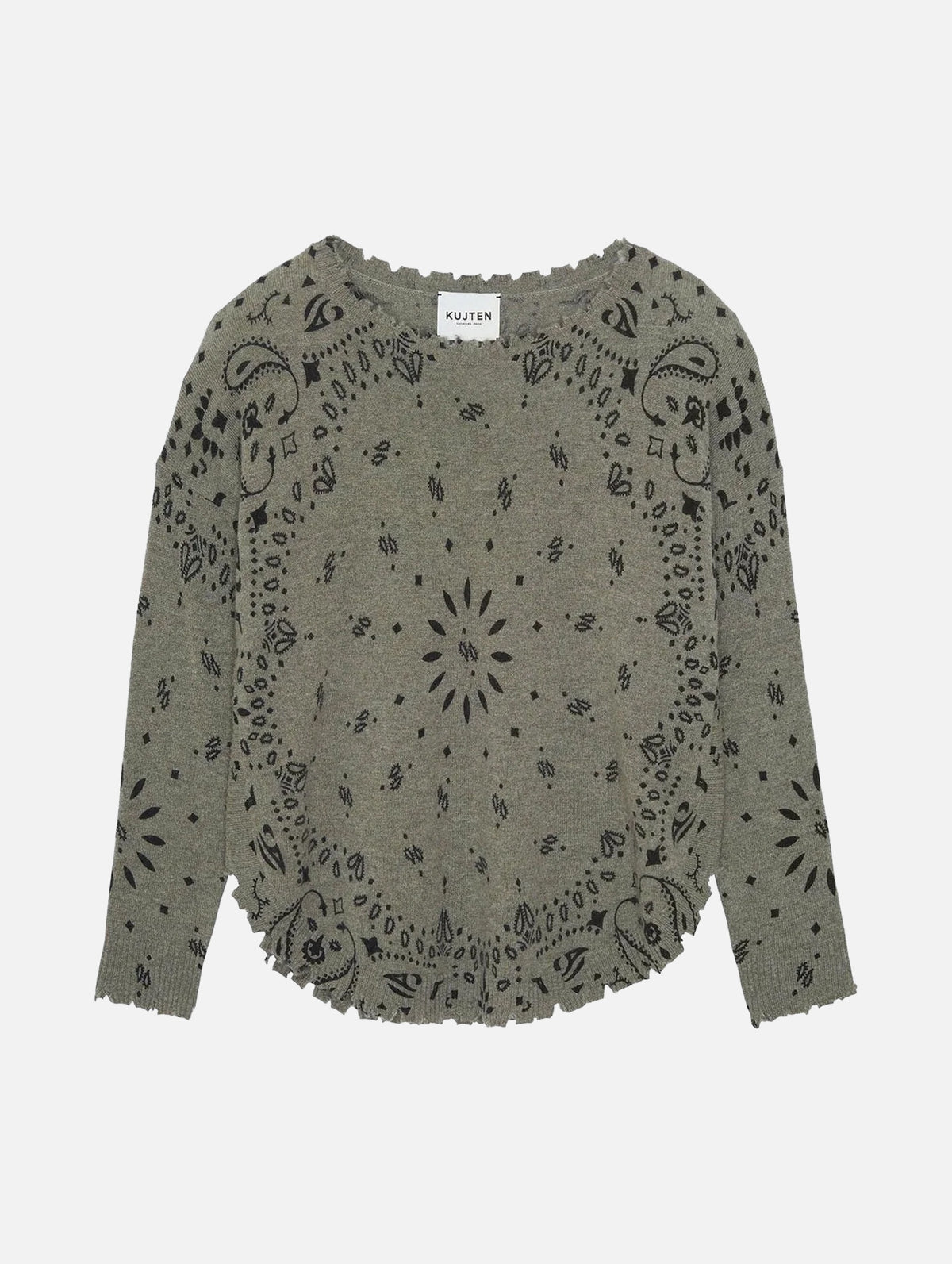 Mela Bandana Sweater in Kaki Chine