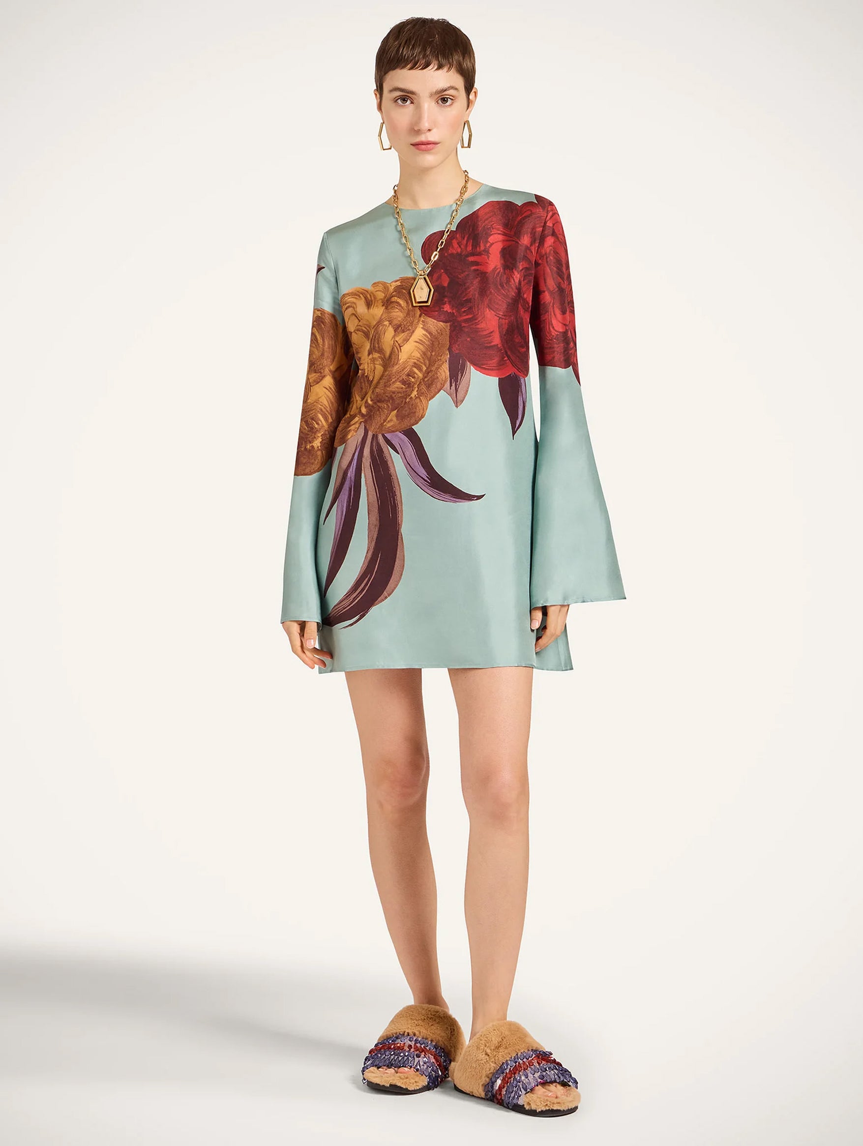 Mini Supremes Swing Dress in Peony Placée