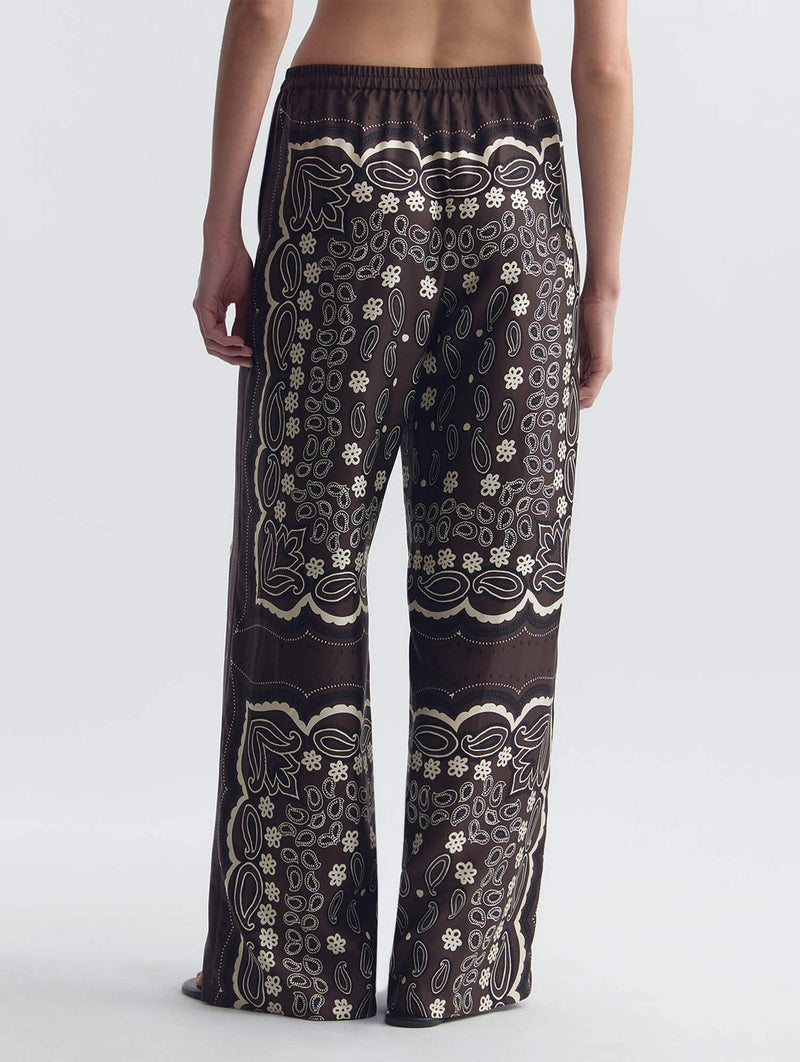 Morgan Pant in Brown Ivory Bandana Print