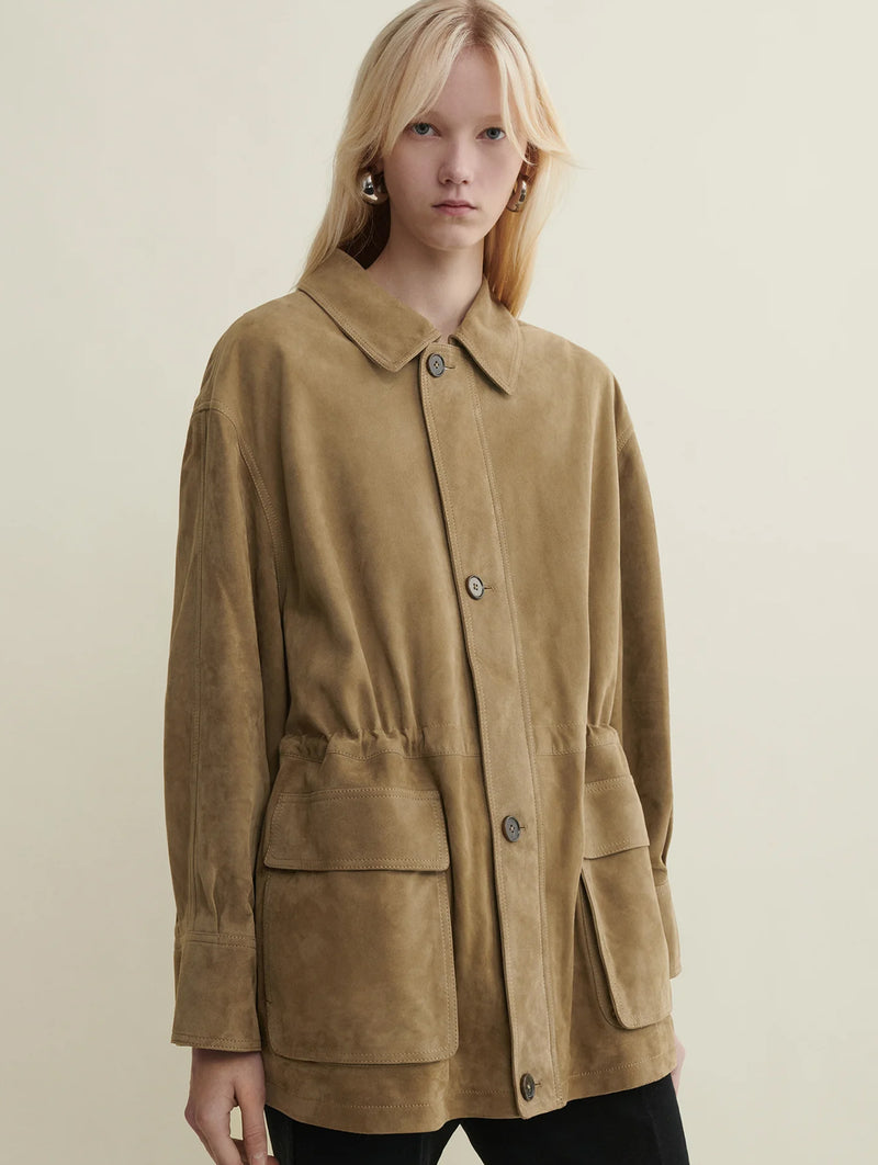 Maeve Suede Jacket in Olive