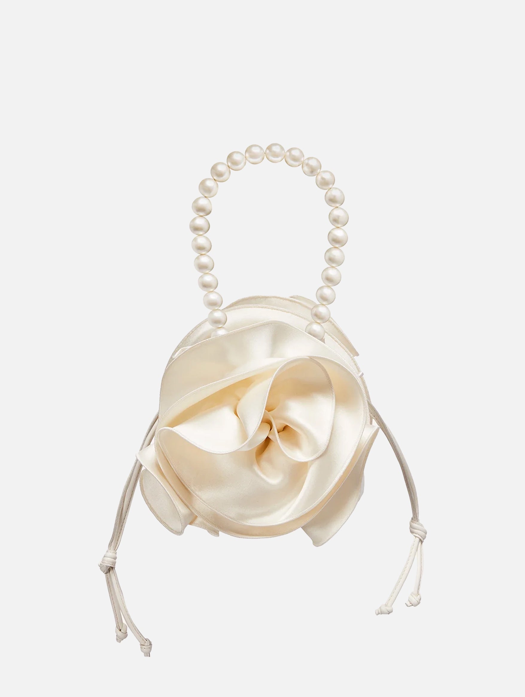 Pearl Magda Bag in Cream Satin