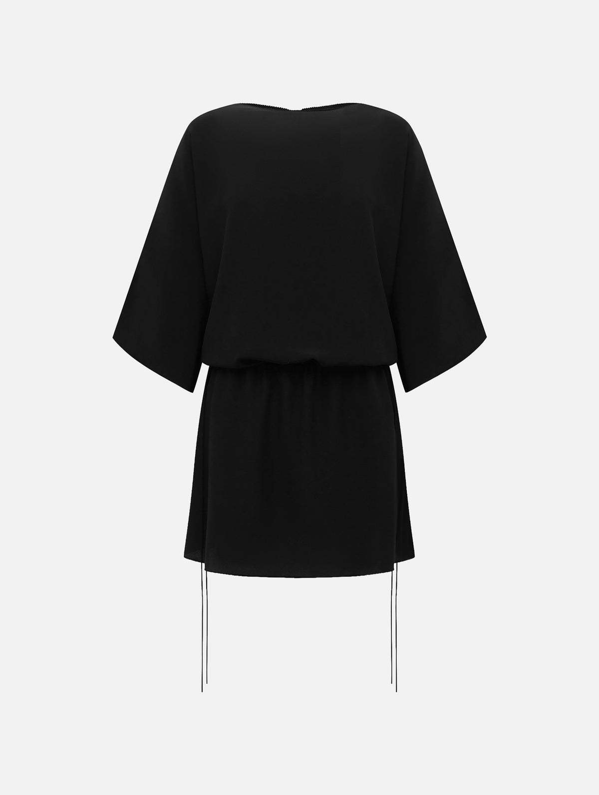 Magyar Drawcord Mini Dress in Black